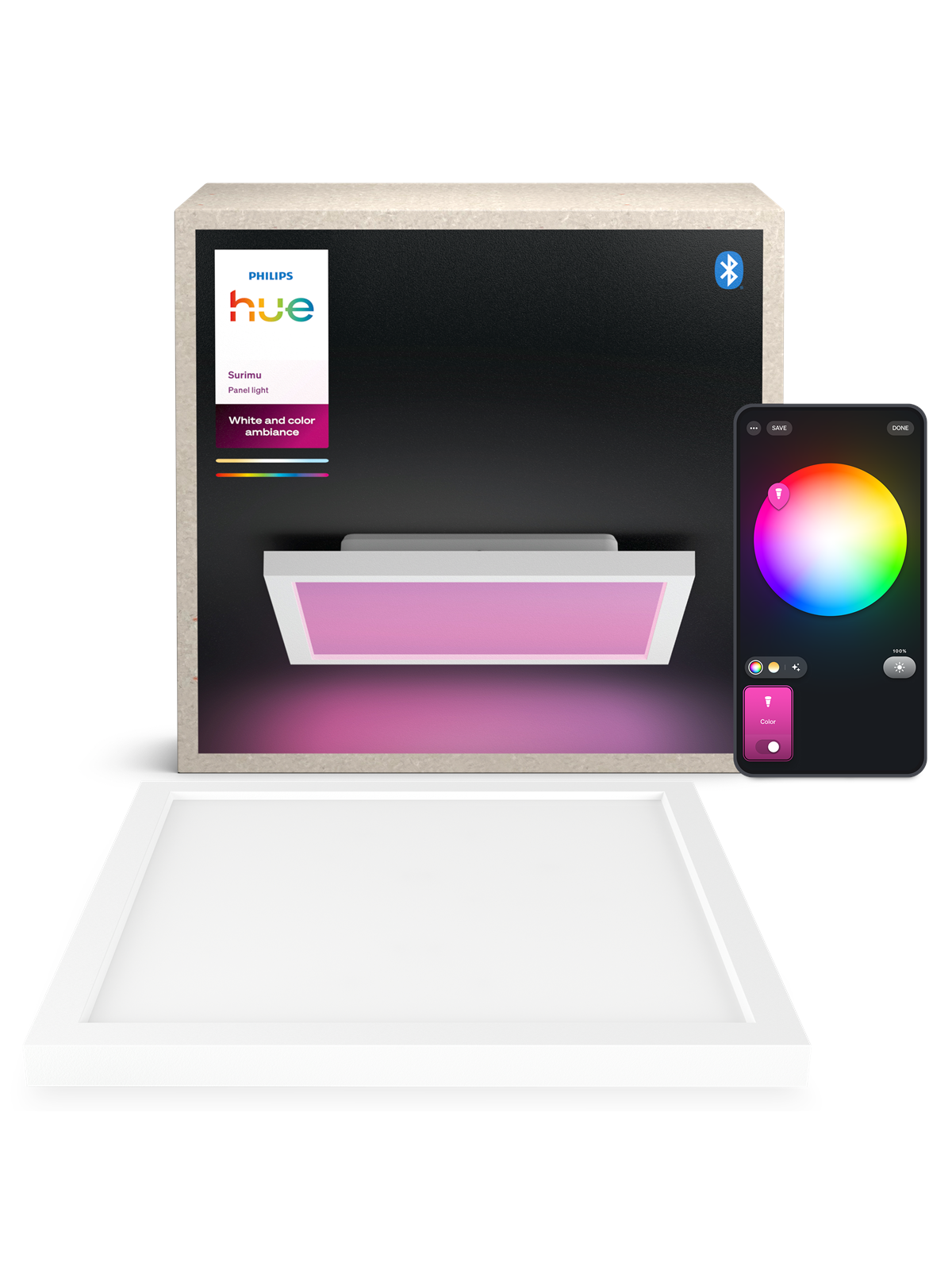 Philips Hue Surimu Panel Square 30 x 30 cm, 25w - Smart Home - 929003598002