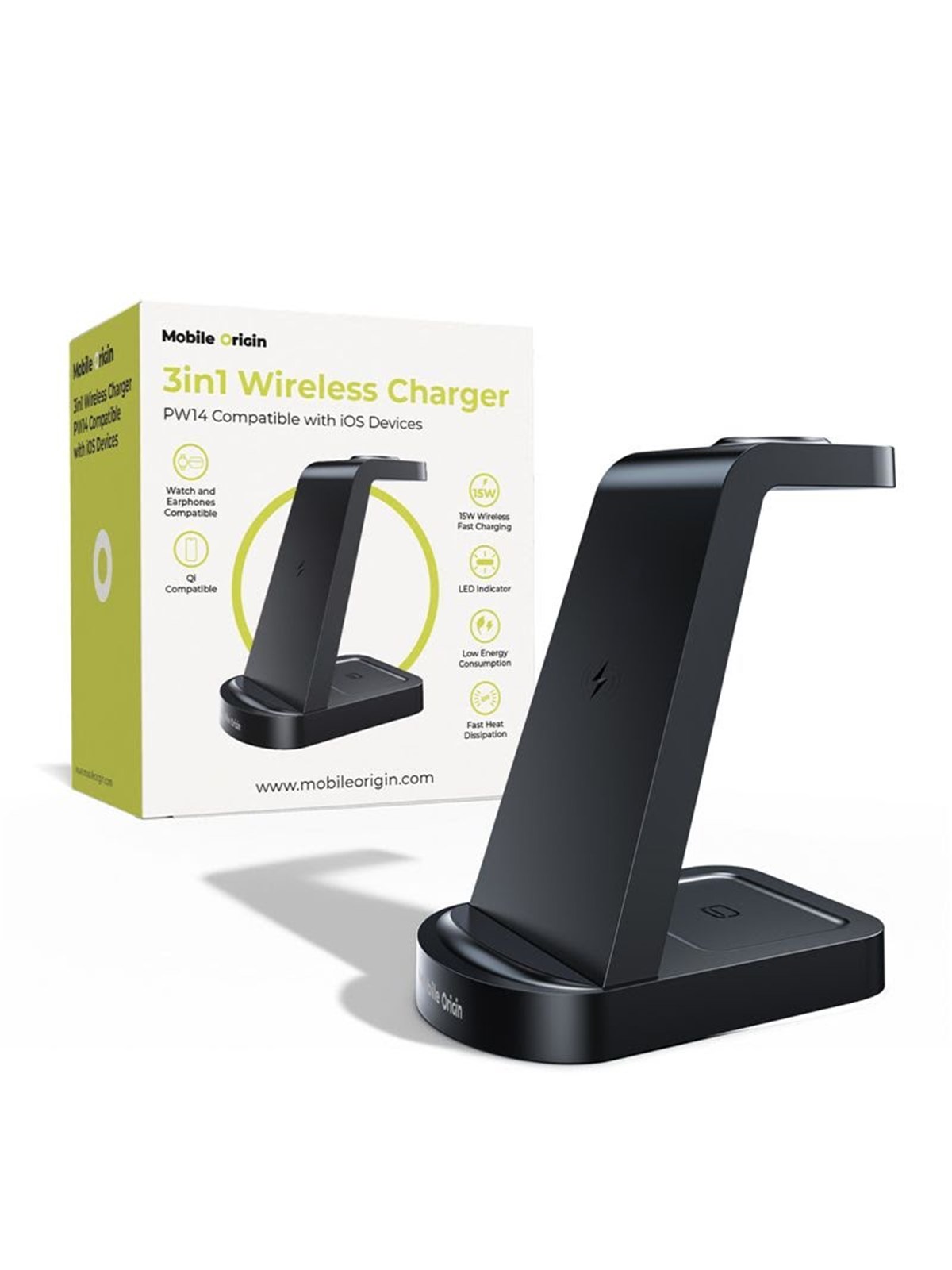 Mobile Origin 3in1 Wireless Charger Pw14 Iphone Compatible - Handys Adapter Und Ladegeraete - Mo-31mwch-pw14