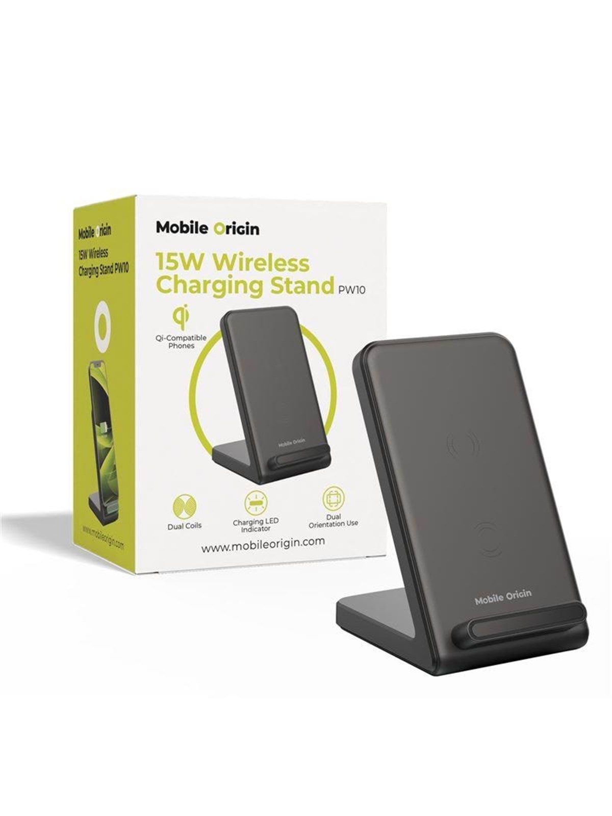 Mobile Origin 15w Wireless Charging Stand Pw10 - Handys Adapter Und Ladegeraete - Mo-wchs-pw10