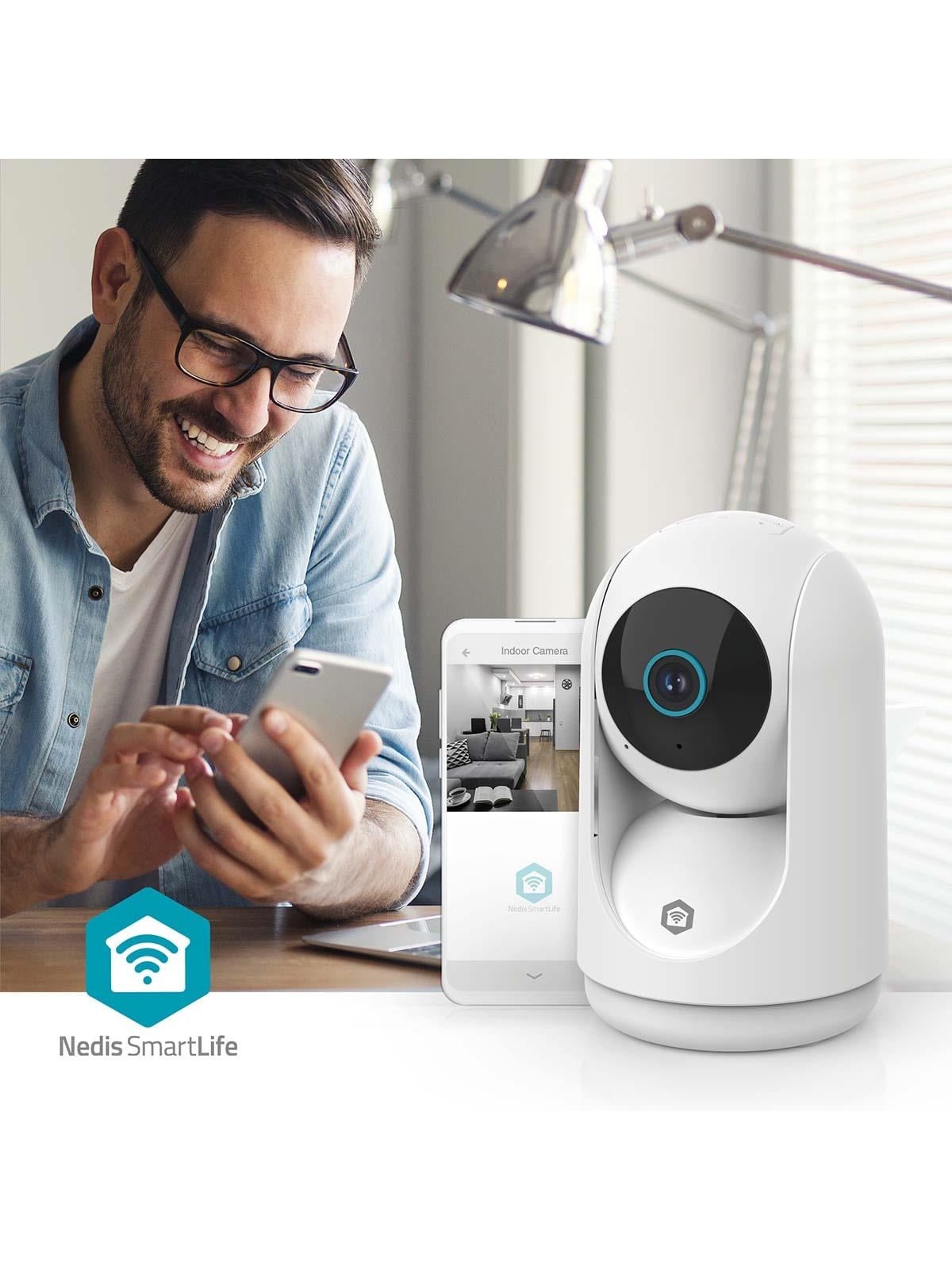 Nedis Smartlife Indoor Camera Wi-fi 3mp Full HD 1296p Pan Tilt Cloud Storage (Option) / Microsd (Not Included) / Onvif With Motion Sensor Night Vision