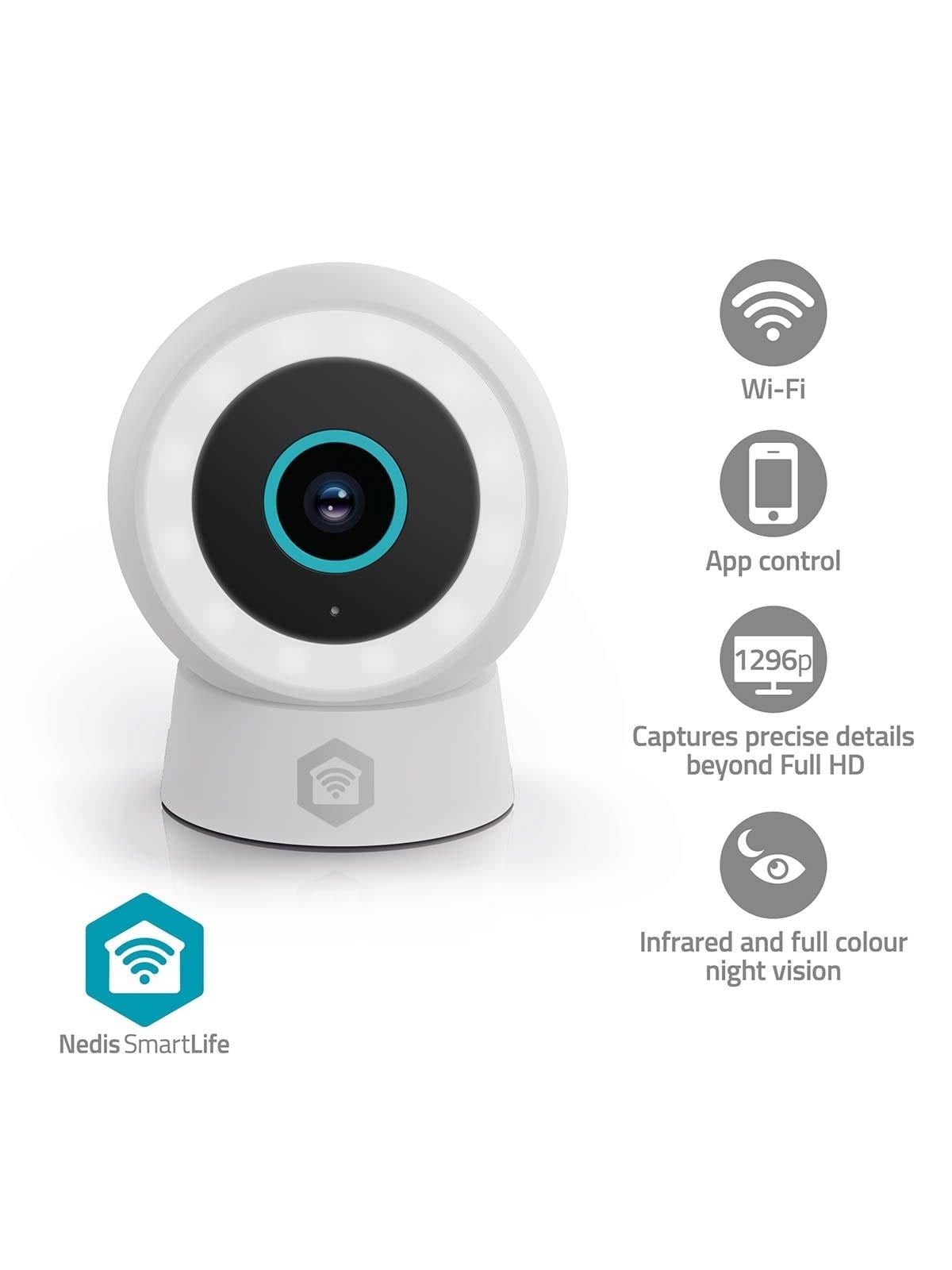 Nedis Smartlife Outdoor Camera Wi-fi Spotlight 3mp Full HD 1296p Ip65 Cloud Storage (Option) / Microsd (Not Included) / Onvif 5 V DC With Motion 