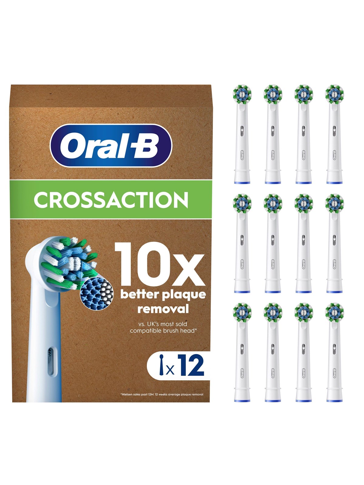 Oral-b Bürstenköpfe Cross Action 12 Pcs Letterbox - Elektrische Zahnbuersten - 8006540859827