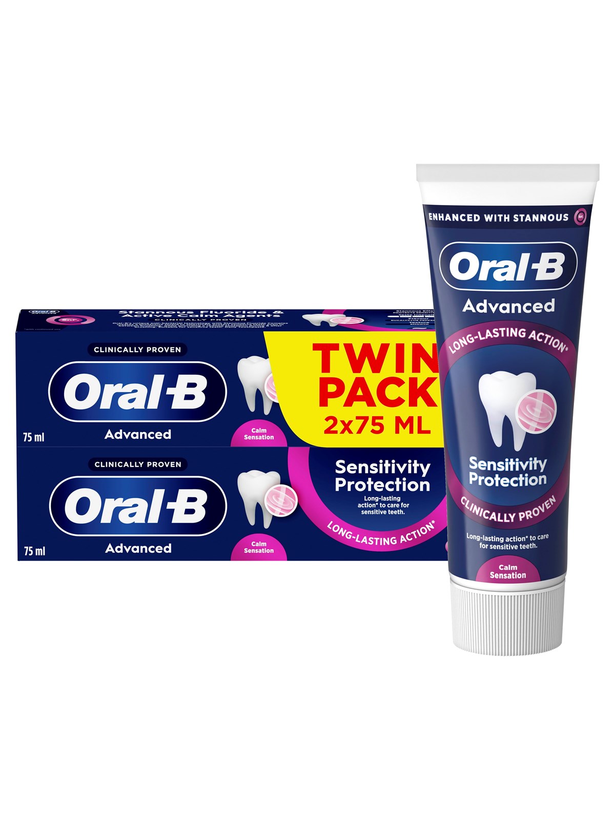 Oral-b Zahnpasta Sensitivity Protection Duo - 2x75ml - Elektrische Zahnbuersten - 8700216666251
