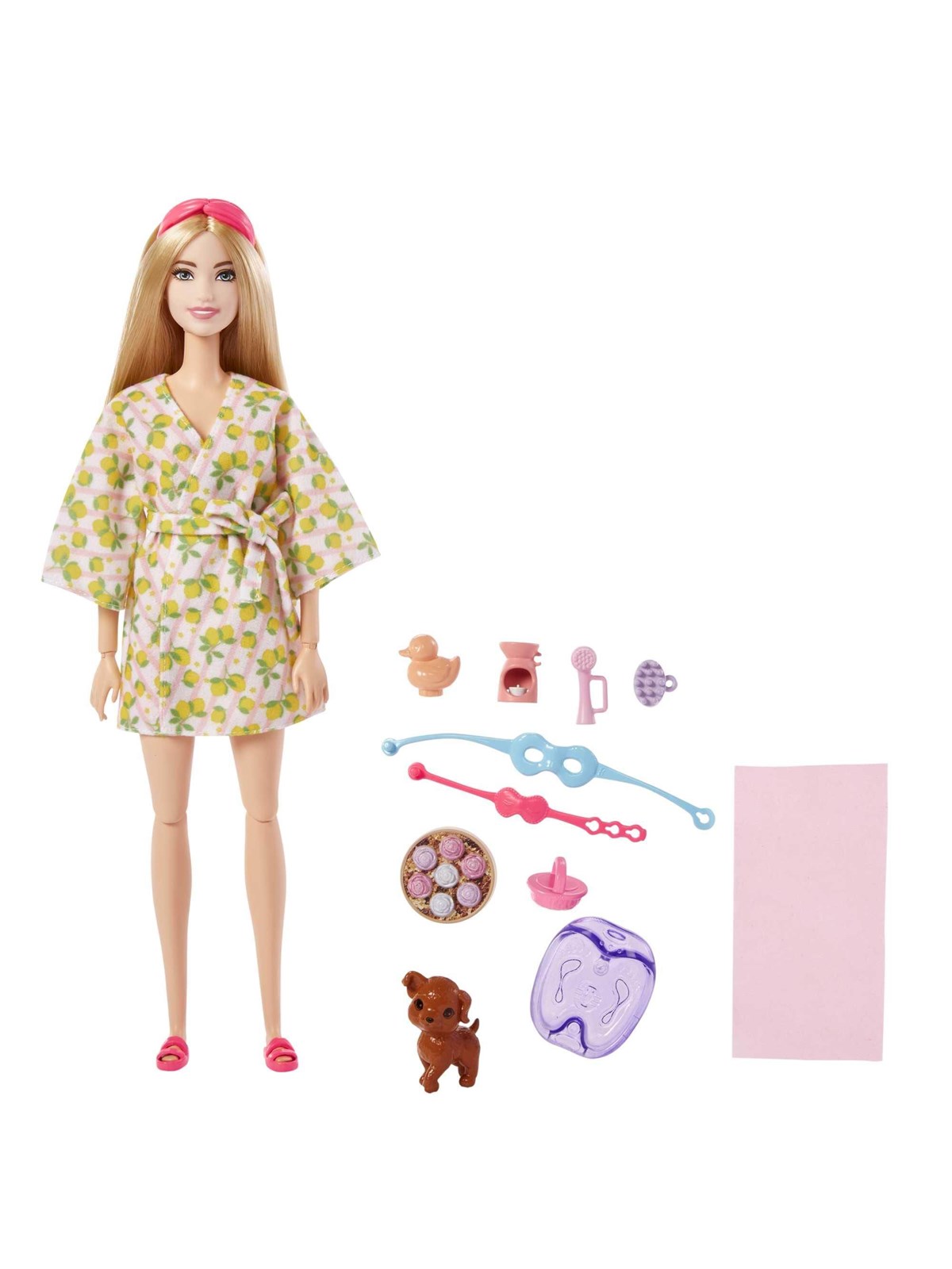 Barbie Fashionistas Doll With Puppy Kids Toys Self-care Spa Day - Dolls Accessories - Hkt90