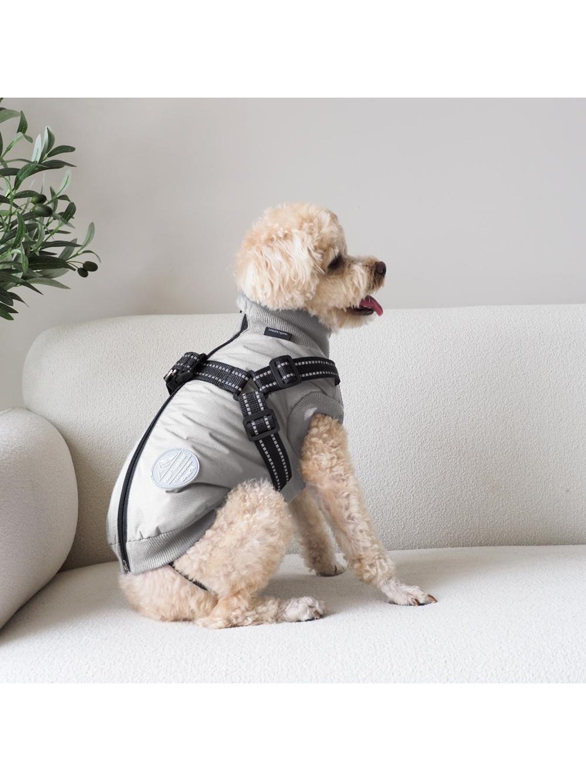 Nordic Paws - Dogcoat Thor with harness 45 cm - Light Grey - L