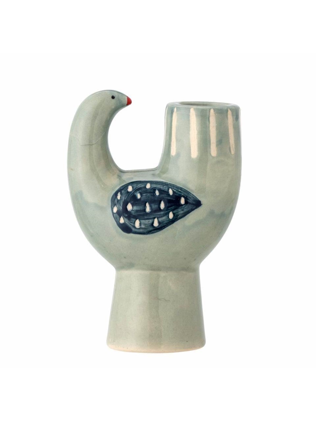 Bloomingville - Trudy Candlestick H12.5 cm - Blue Stoneware - Einrichtung - 82060864