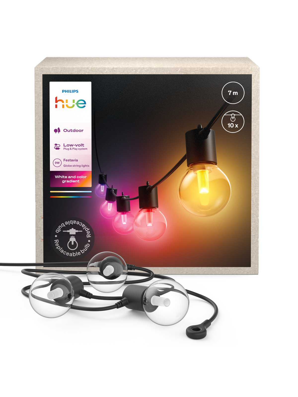 Philips Hue Festavia Globe Outdoor String Lights 7 m - Smart Home - 929004581801