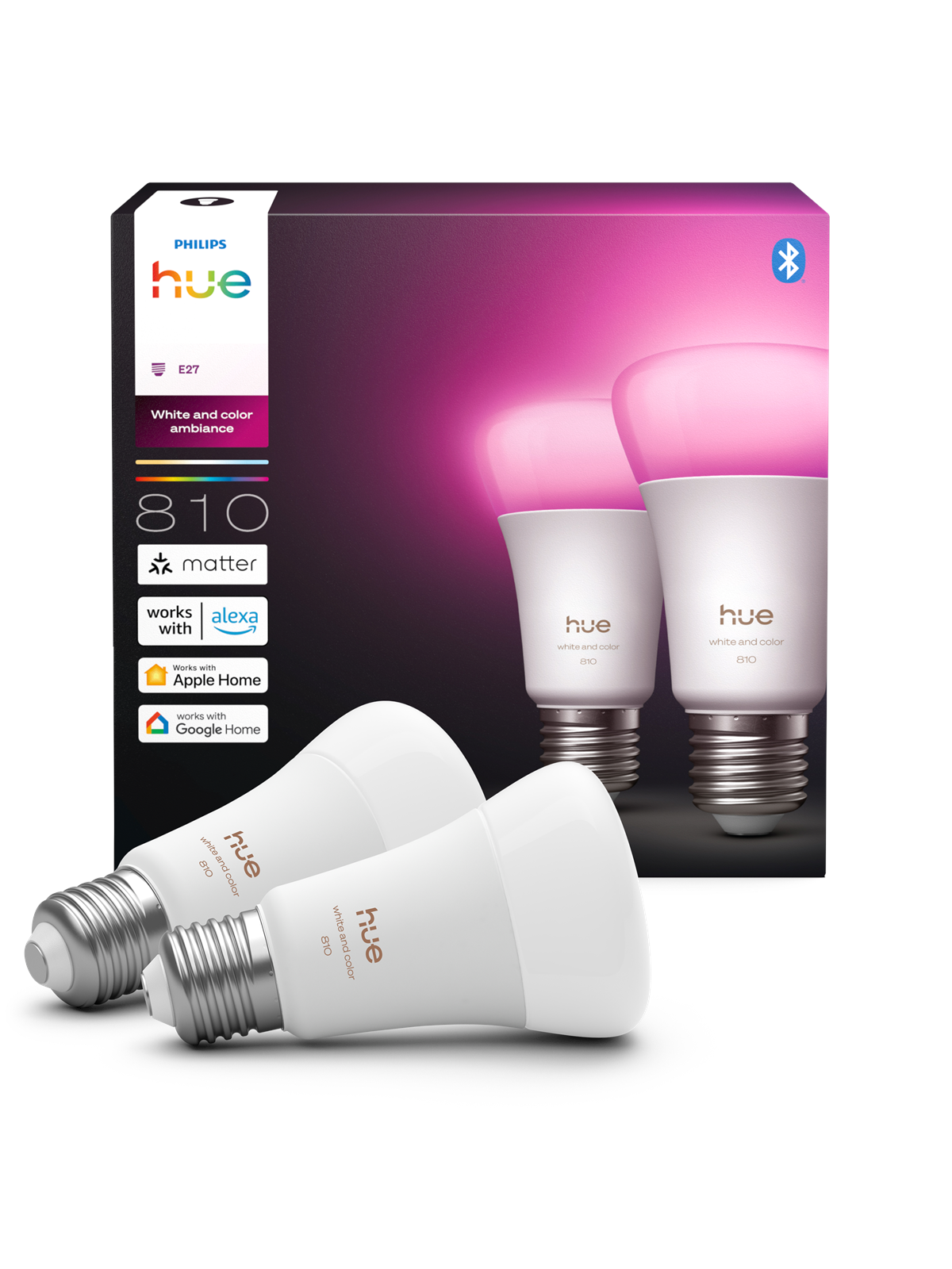 Philips A60 - E27 Smart Bulb - 810 - 2-pack - Smart Home - 929003853405