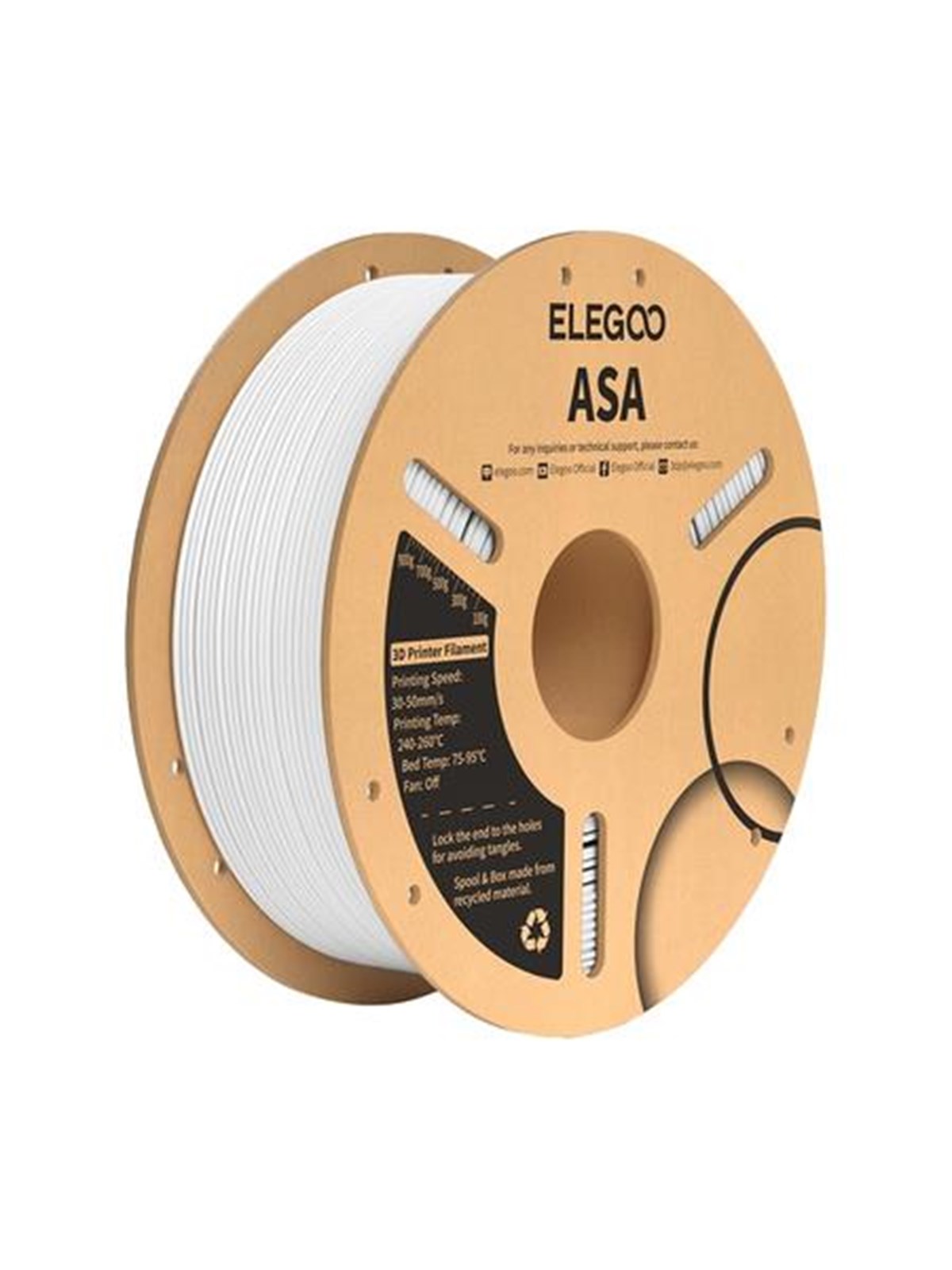 Elegoo Asa Filament - White - Filament 3D Drucker - 50.203.0183