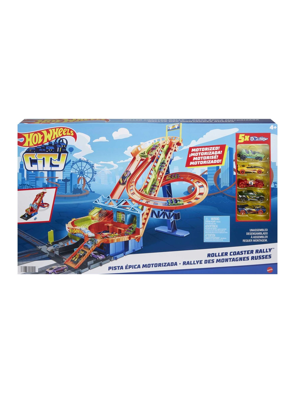 Hot Wheels City Roller Coaster Rally With 5 Cars - Spielzeugauto - Hjv69