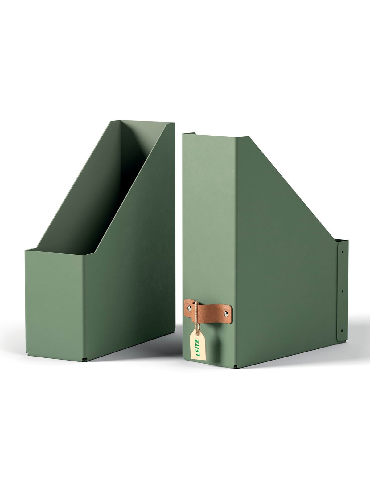 Leitz Puro Stehsammler, 100% Recyclingkarton, 2er-Pack, Grün