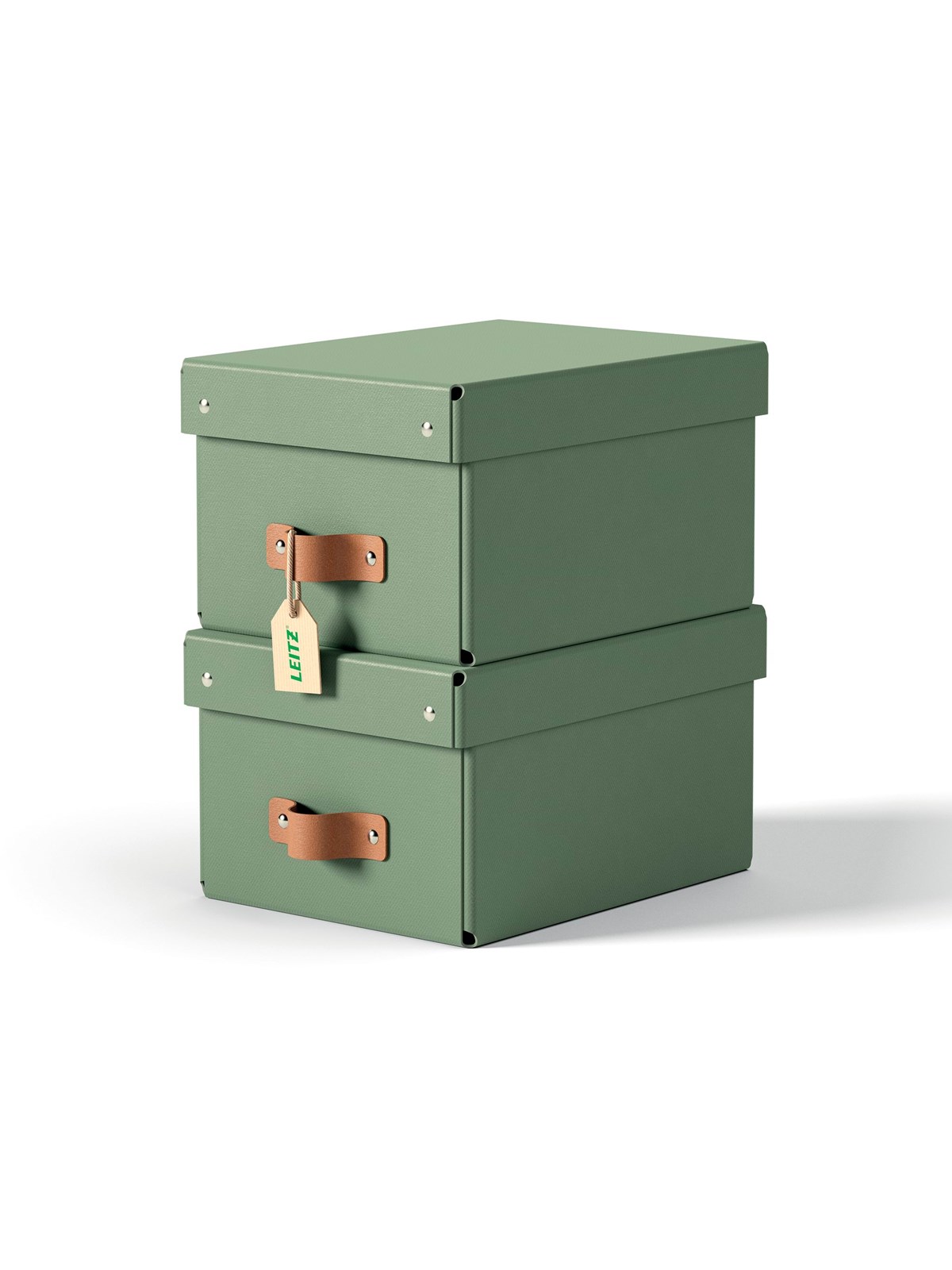 Leitz Puro Aufbewahrungsbox Mit Deckel, Klein, 7L, 100% Recyclingkarton, 2er-pack, Grün - Archivierung Und Aufbewahrung - 61470050