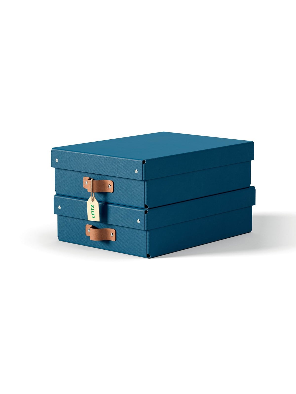 Leitz Puro Aufbewahrungsbox Mit Deckel, Mittelgroß & Flach, 8L, 100% Recycelter Karton, 2er-pack, Dunkelblau - Archivierung Und Aufbewahrung - 