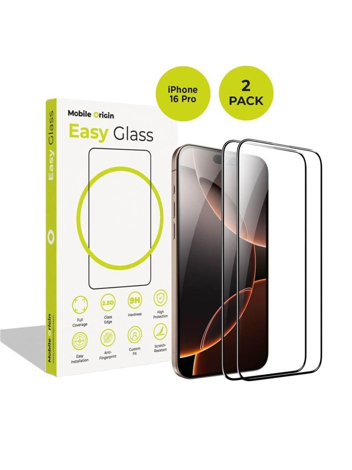 Mobile Origin EasyGlass iPhone 16 Pro - 2 pack Image