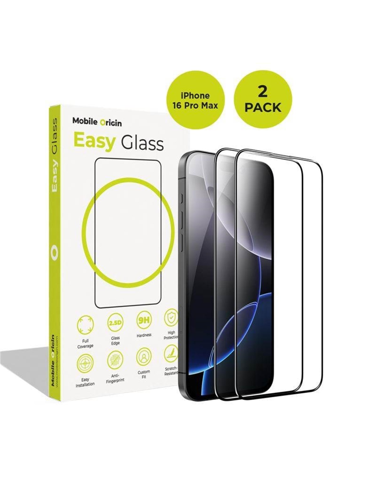 Mobile Origin Easyglass Iphone 16 Pro Max - 2 Pack - Handys Schutzfolie - Frl-eg-i16promax-2pk