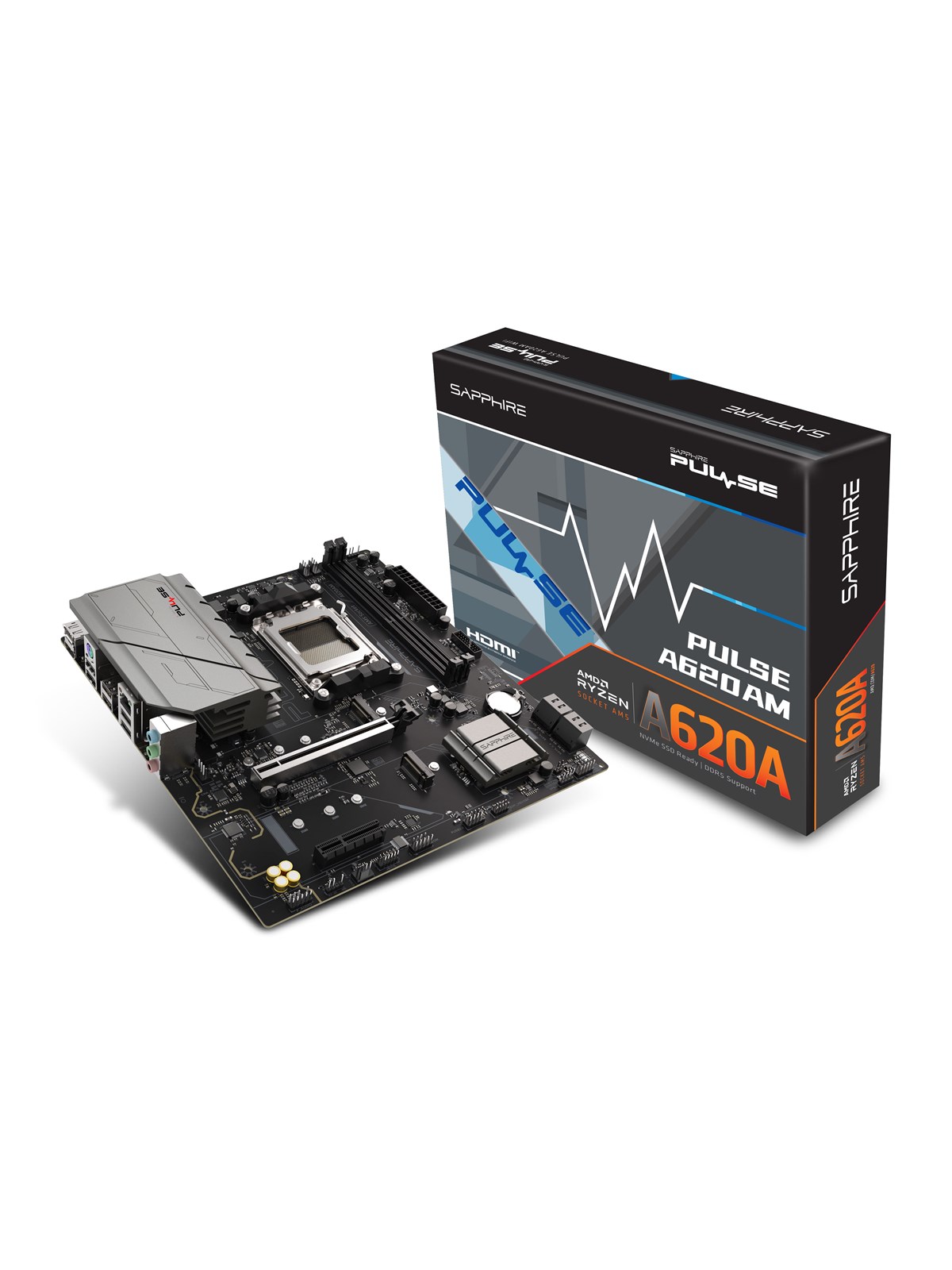 Sapphire Pulse A620am Mainboard - Amd A620a - Amd Am5 Socket - Ddr5 Ram - Micro-atx - 52118-03-40g