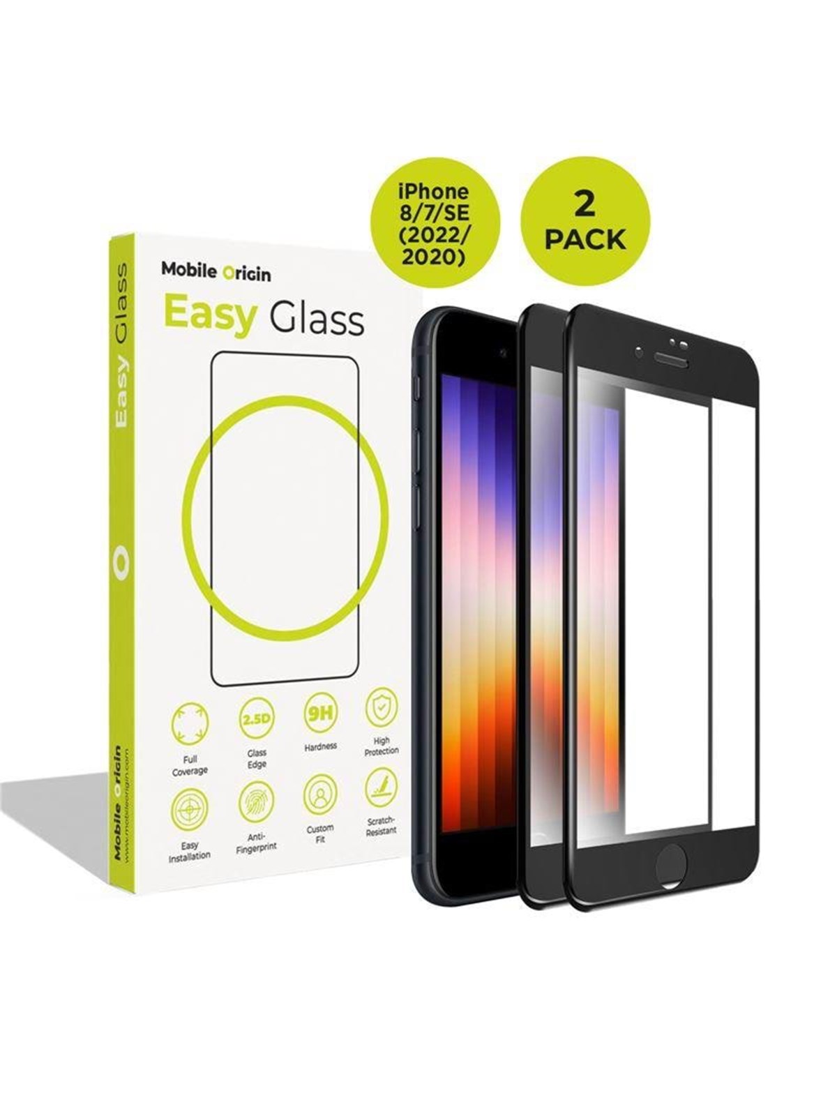 Mobile Origin Easyglass Iphone 8/7/se (2022/2020) - 2 Pack - Handys Schutzfolie - Frl-eg-ise2022-2pk