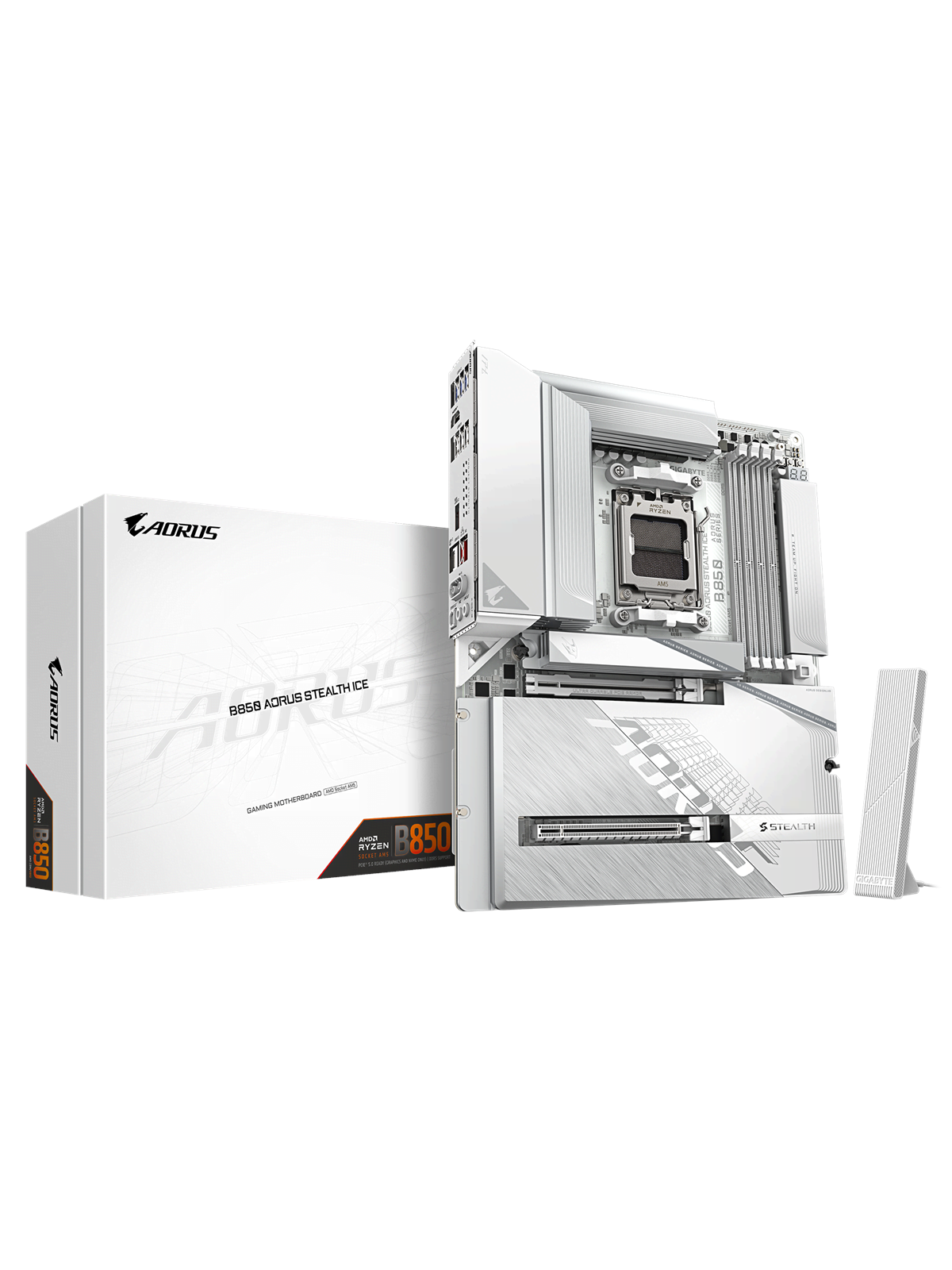 Gigabyte B850 Aorus Stealth Ice Mainboard - Amd B850 - Amd Am5 Socket - Ddr5 Ram - Atx - B850 A Stealth Ice