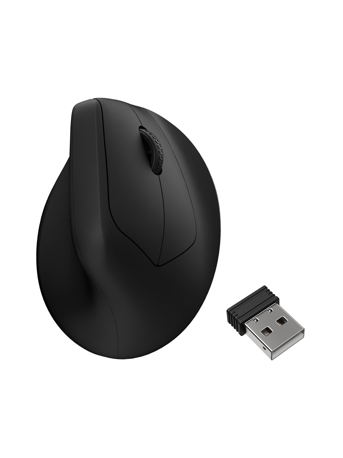 Keychron M5 Wireless Ergonomic - Ergonomische Maus (Schwarz) - M5-a23