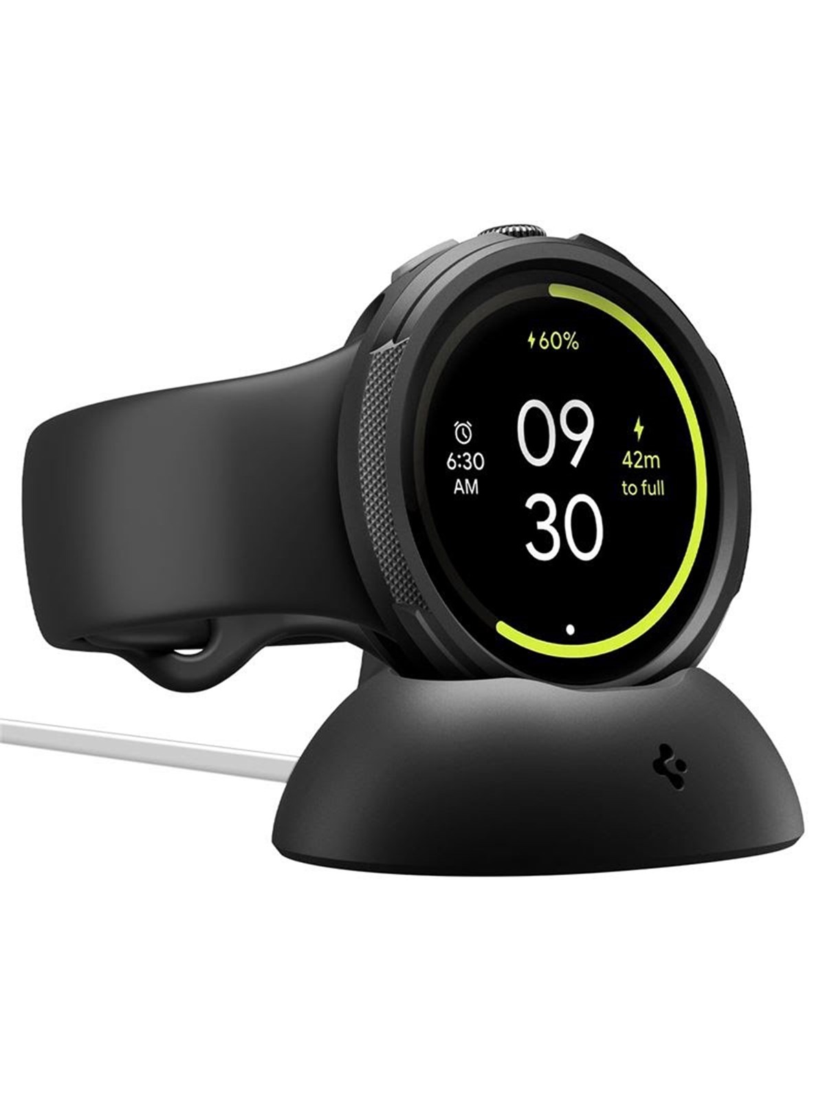 Spigen Liquid Air + Stand - Matte Black - Google Pixel Watch 4 41mm - Smartwatch Accessories - Acs09483