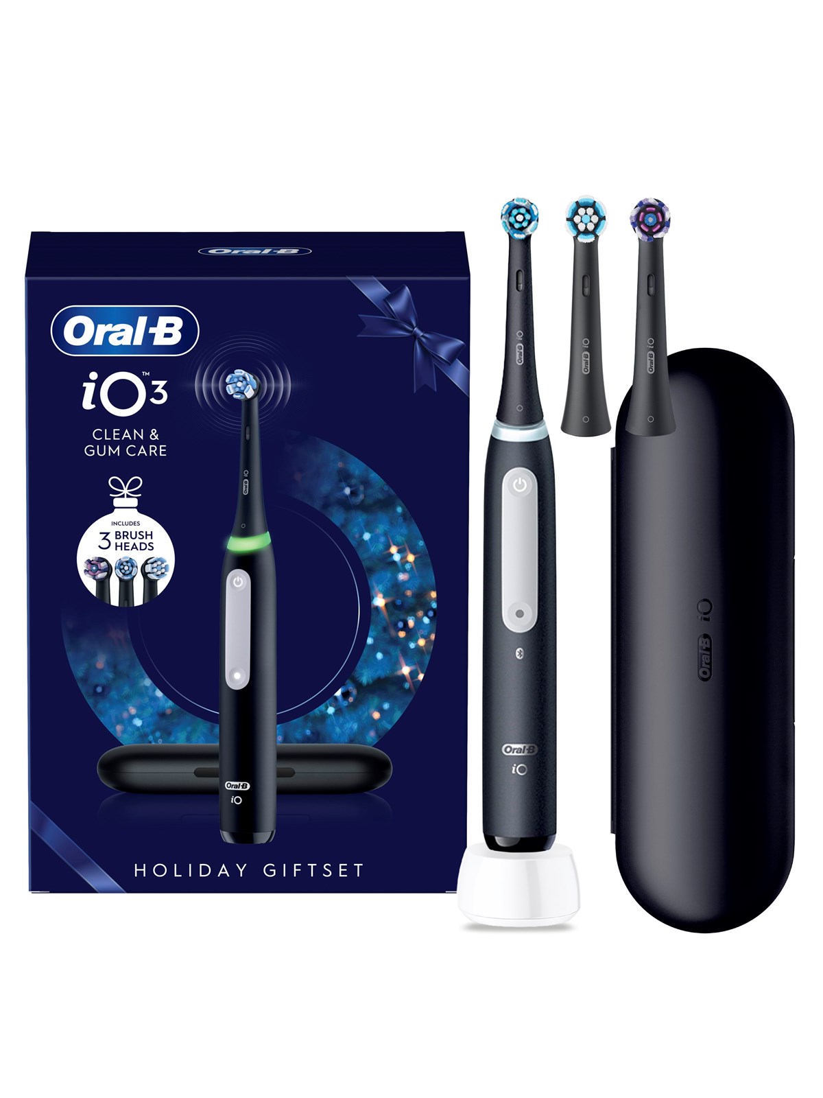 Oral-b Zahnbürste Io3 Black Gift Pack - Incl. Travel Case + 2 Extra Refills - Elektrische Zahnbuersten - 8006530069229