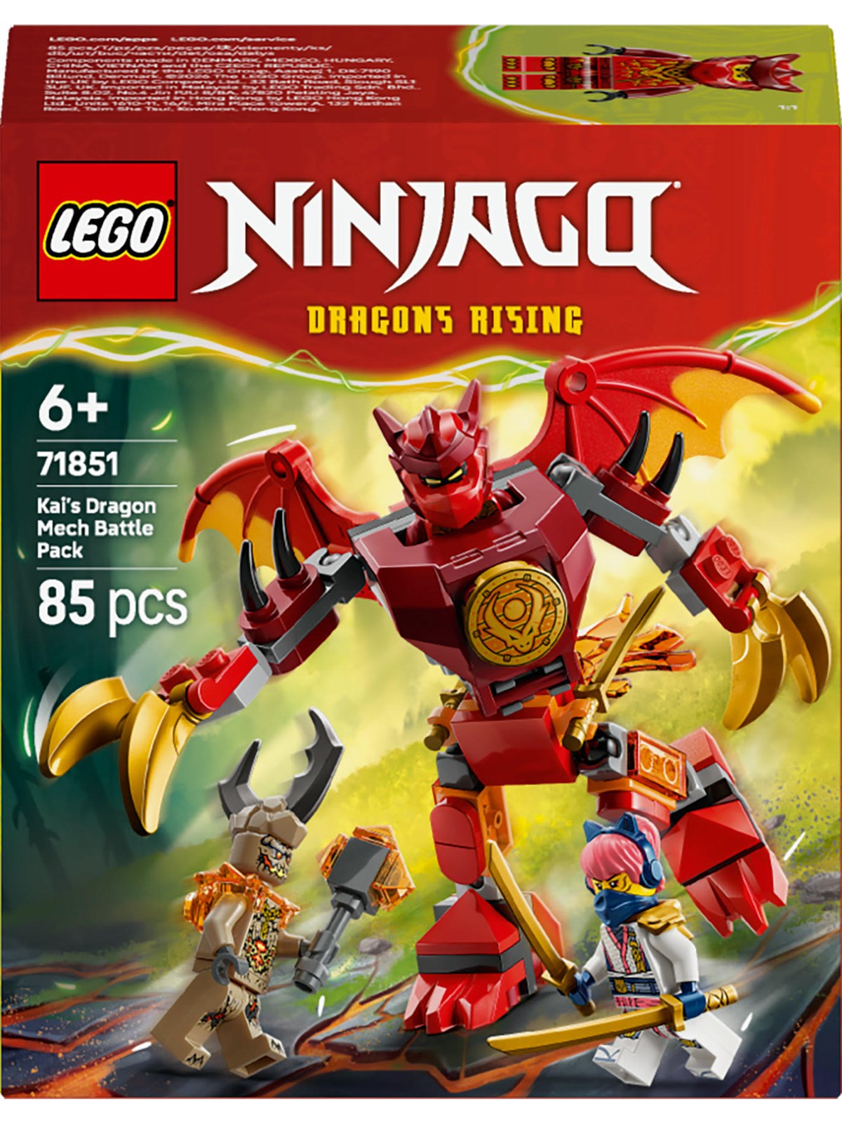 Lego Ninjago 71851 Kais Drachen-mech Battle Set