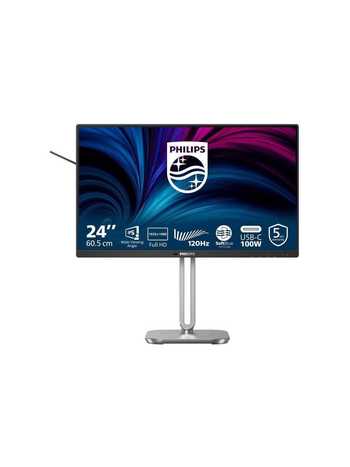 24" Philips 24b2u4301 - 1920x1080 (Fhd) - 120hz - Ips - 15w Usb-c - Bildschirm - 24b2u4301/00