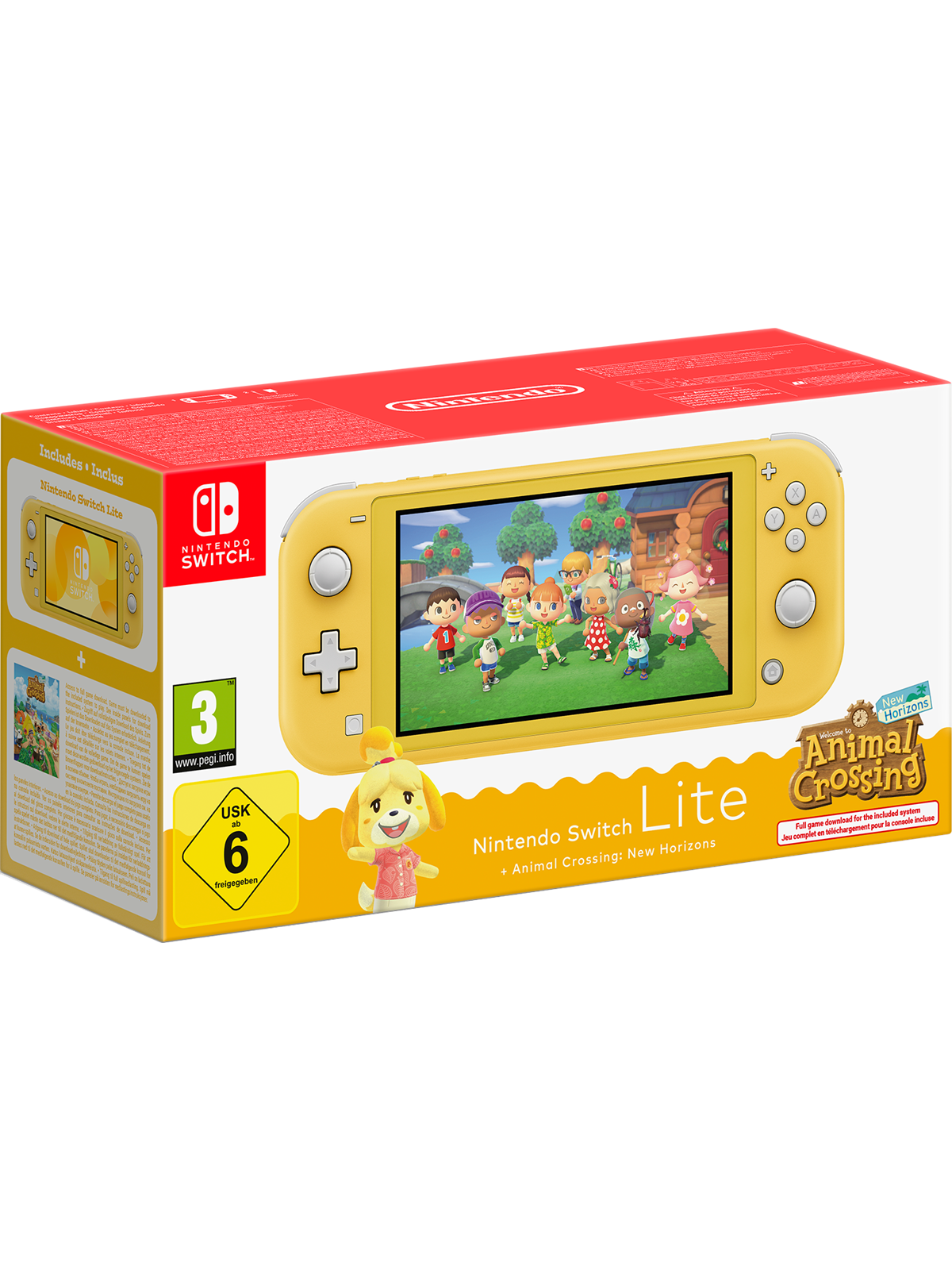 Nintendo Switch Lite - Yellow Inc. Animal Crossing - Spielkonsolen - 0045496546069