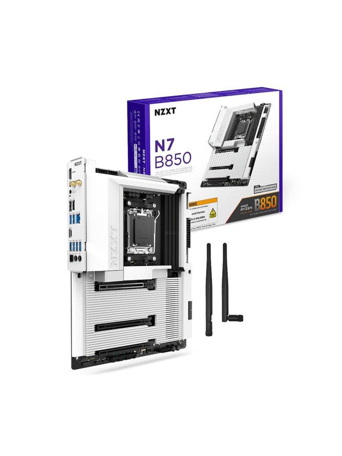 Nzxt N7 B850 Mainboard - Amd B850 - Amd Am5 Socket - Ddr5 Ram - Atx - N7-b85xt-w1