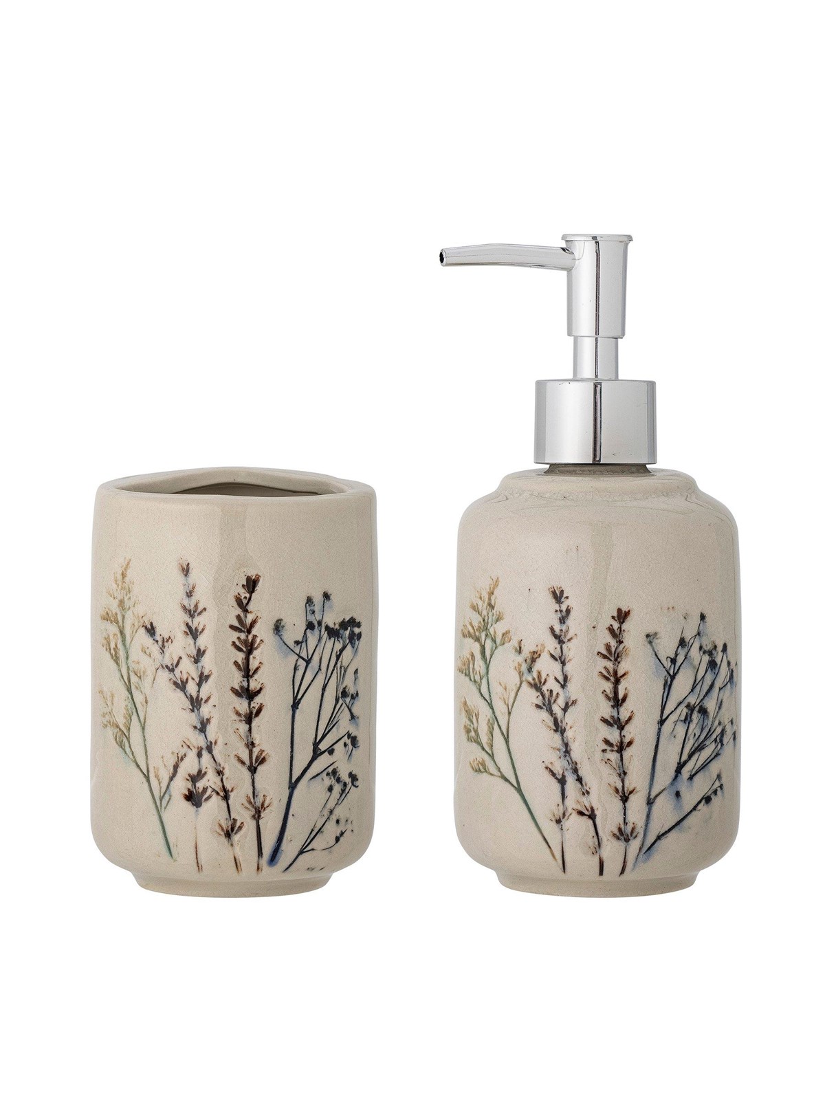 Bloomingville - Bea Soap Dispenser Set - Stoneware - Badezimmerzubehoer - 82055045