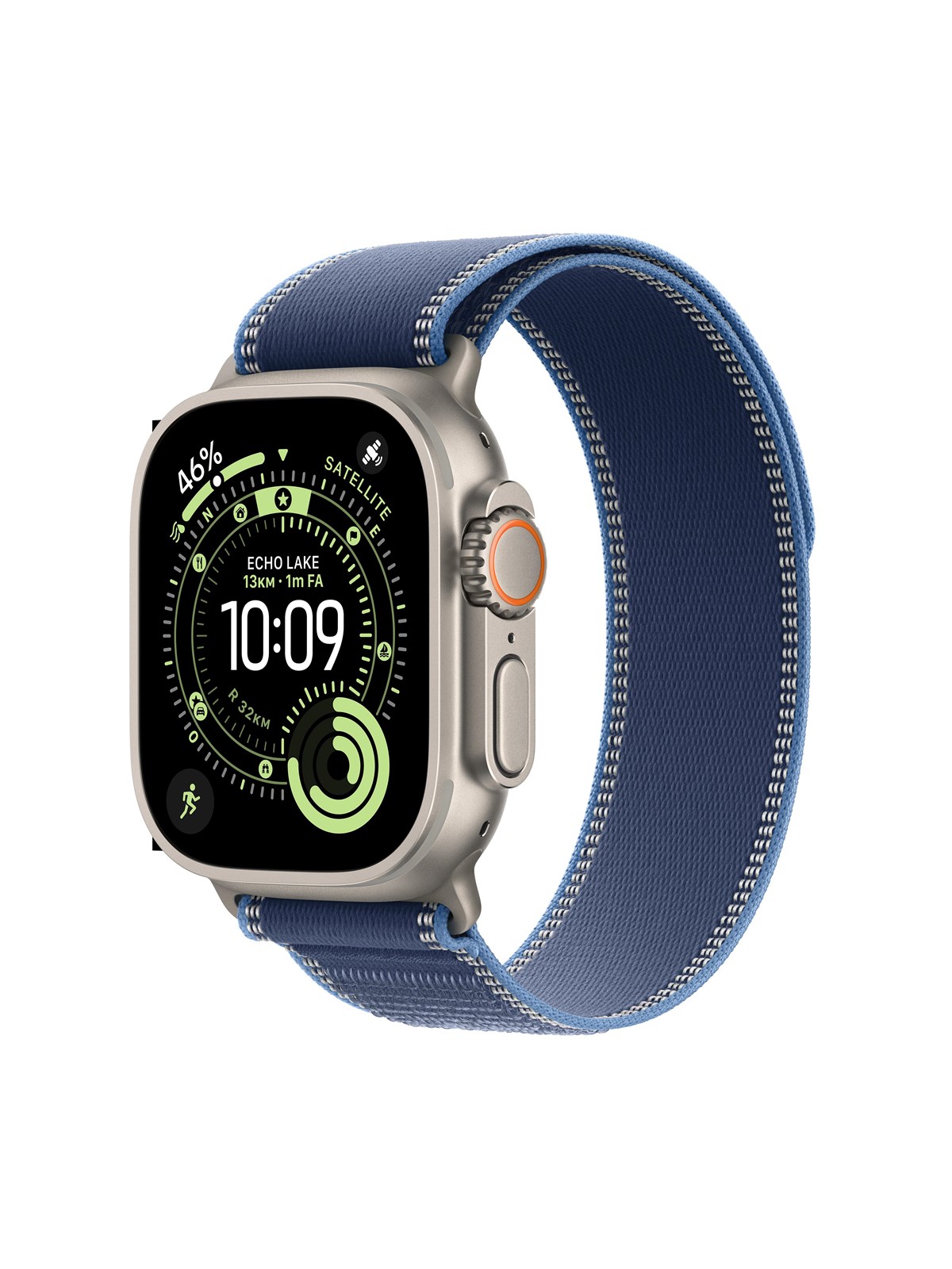 Apple Watch Ultra 3 Gps + Cellular 49mm Natural Titanium Case With Blue/bright Blue Trail Loop - S/m - Smartwatches Pulsuhren Sportuhren 