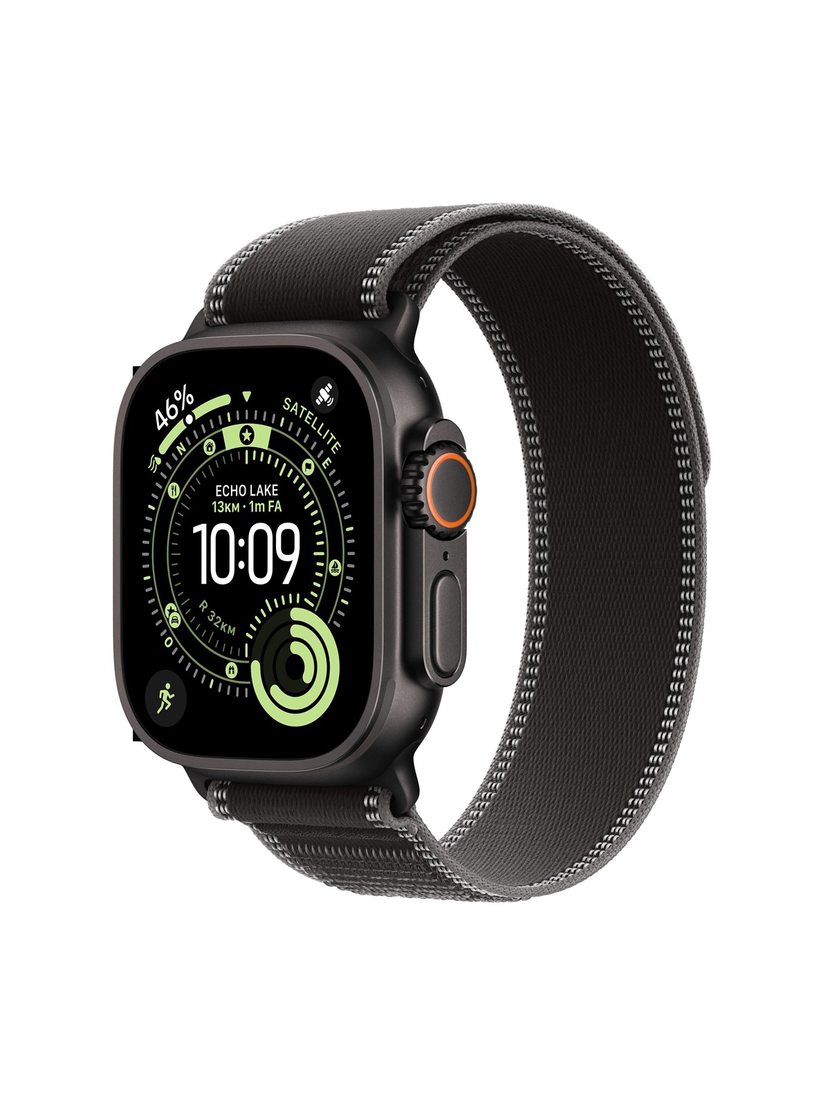 Apple Watch Ultra 3 Gps + Cellular 49mm Black Titanium Case With Black/charcoal Trail Loop - M/l - Smartwatches Pulsuhren Sportuhren Schrittzaehler - 