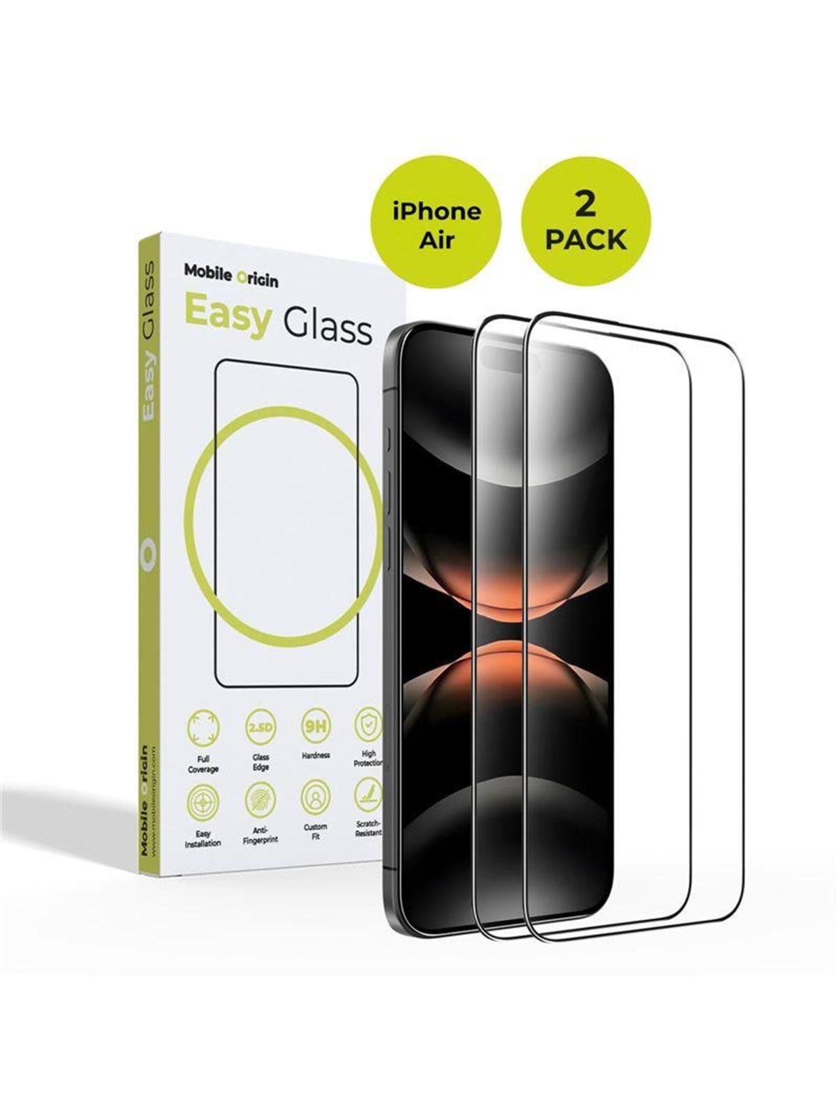Mobile Origin Easyglass Iphone Air - 2 Pack - Handys Schutzfolie - Frl-eg-i17air-2pk