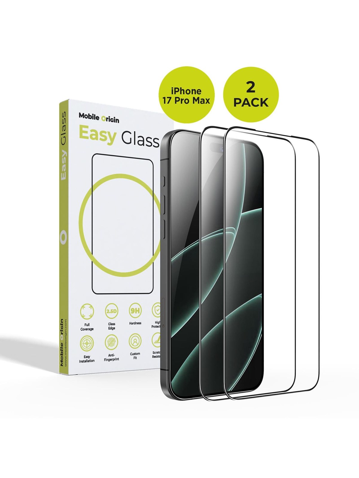 Mobile Origin Easyglass Iphone 17 Pro Max - 2 Pack - Handys Schutzfolie - Frl-eg-i17promax-2pk