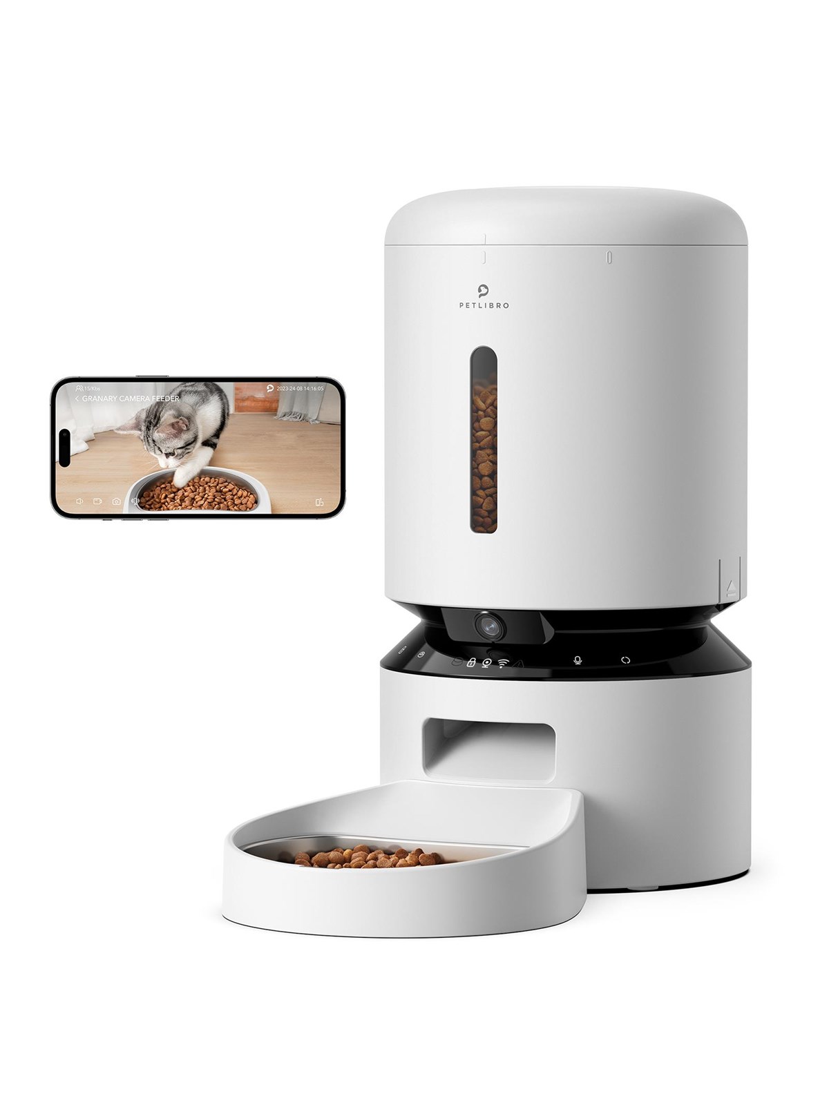 Petlibro - Granary Camera Monitoring Feeder - White - 5L - Katzen - Pl-af203-94w