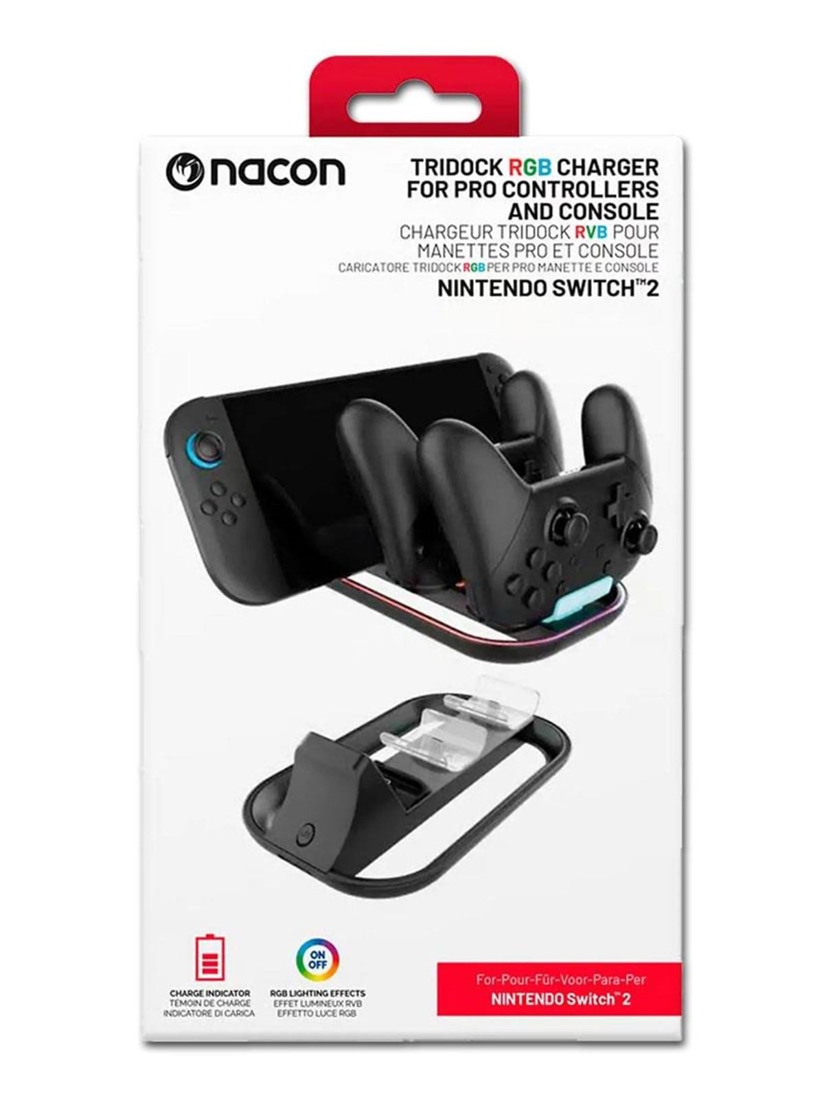 Nacon Tridock Rgb - Wired Ladegerät - Nintendo Switch 2 - Gaming Zubehoer - 3665962029086