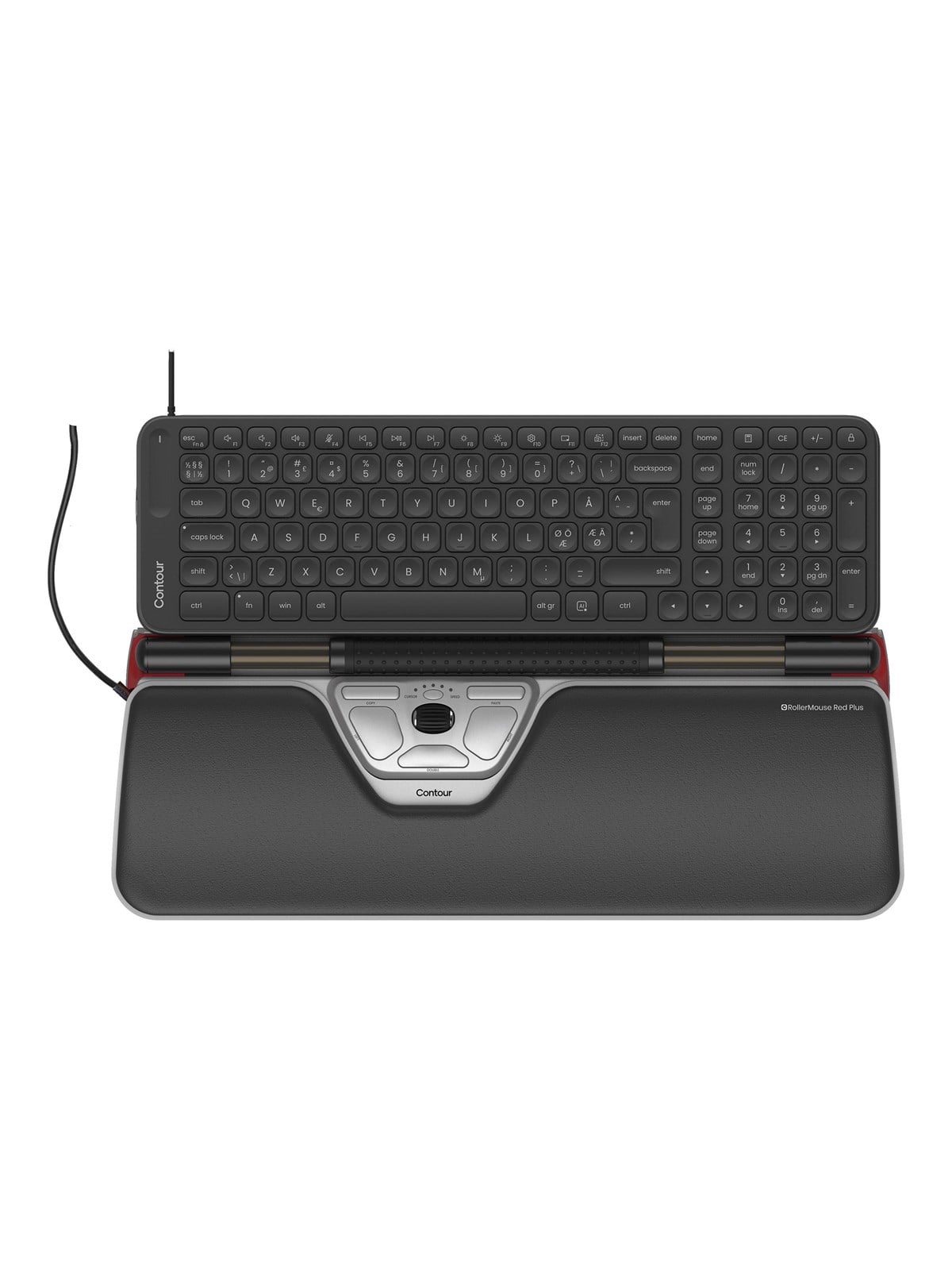 Contour Rollermouse Red Plus & Balance Mid-size Keyboard Combo Wired PN Layout - Tastatur & Maus Set - Nordisch - Tastaturen - Cdred2021balpn2160