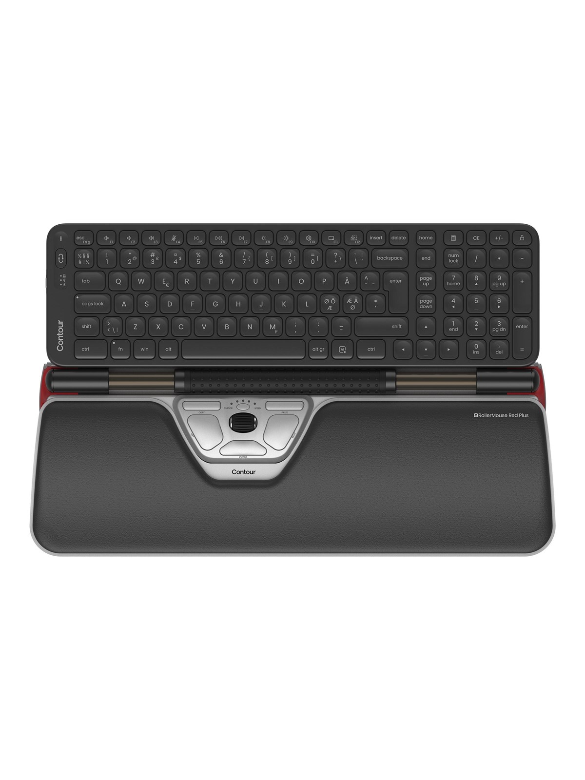 Contour Rollermouse Red Plus & Balance Mid-size Keyboard Combo Wireless PN Layout - Tastatur & Maus Set - Nordisch - Tastaturen - Cdred1021balpn1160