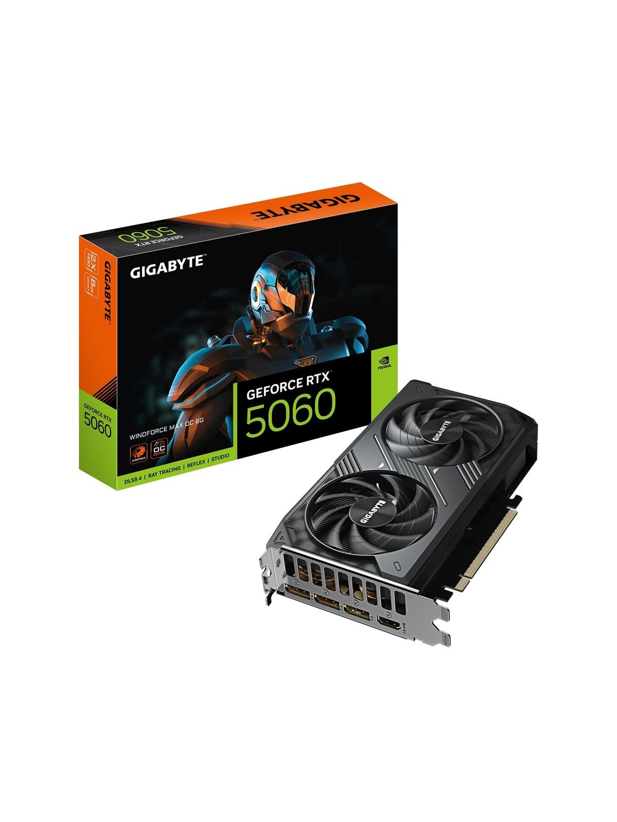 Gigabyte Geforce Rtx 5060 Windforce 2 Max OC - 8gb Gddr7 Ram - Grafikkarte - Gv-n5060wf2max Oc-8gd