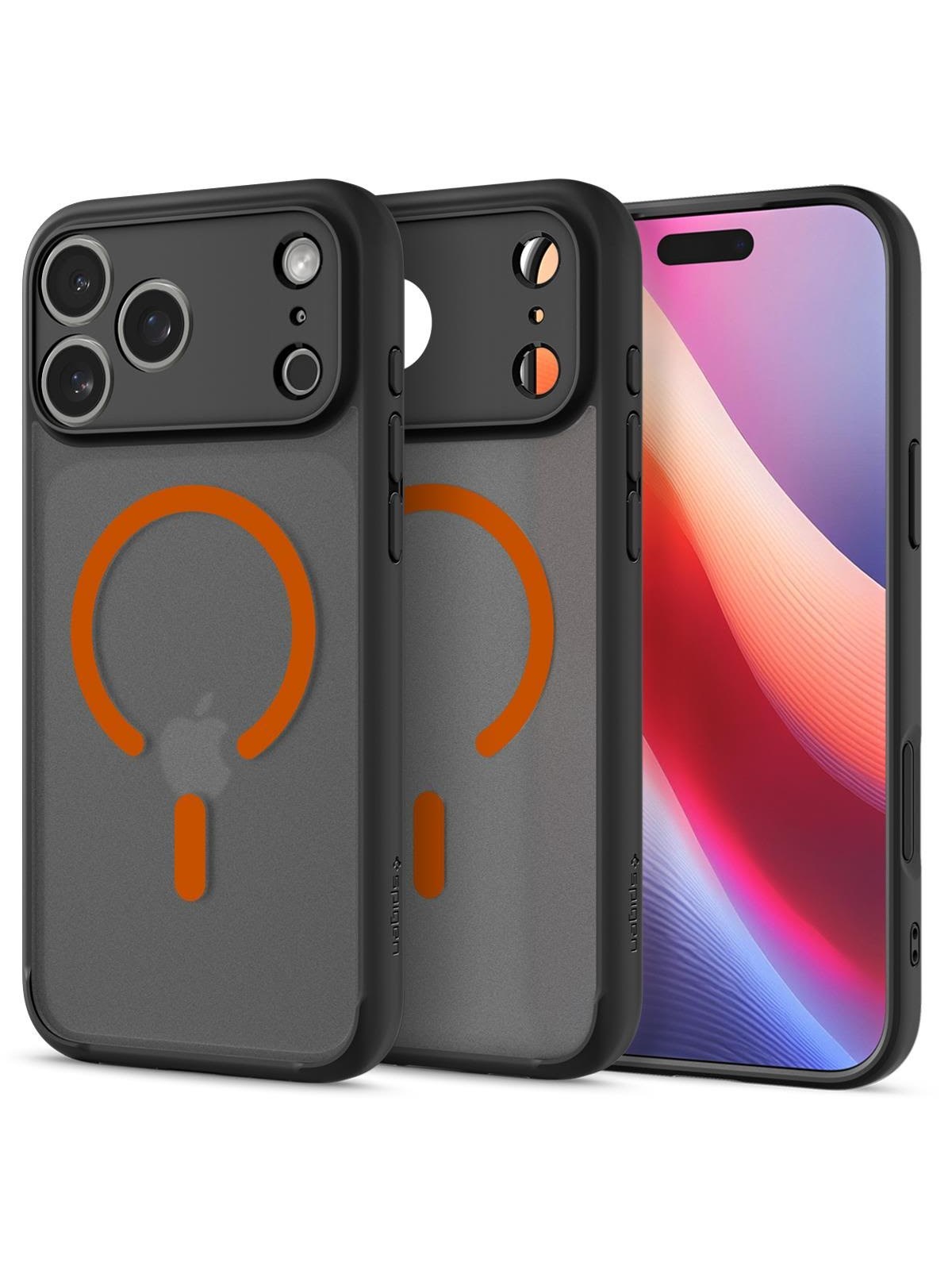 Spigen Ultra Hybrid Magsafe - Frost Black Orange - Iphone 17 Pro - Handys Cover Cases - Acs10483