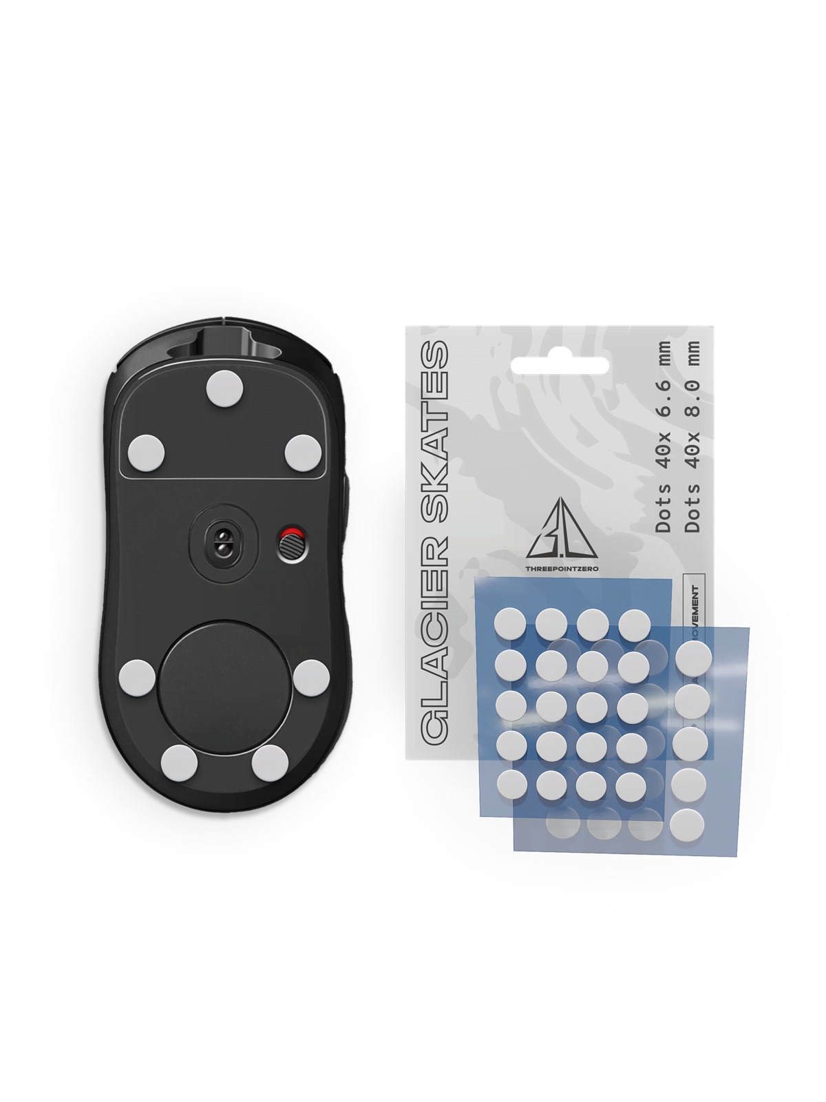 Threepointzero Glacier Skates - Universal Dots - Mauspads Zubehoer - Tpz-gs-dots