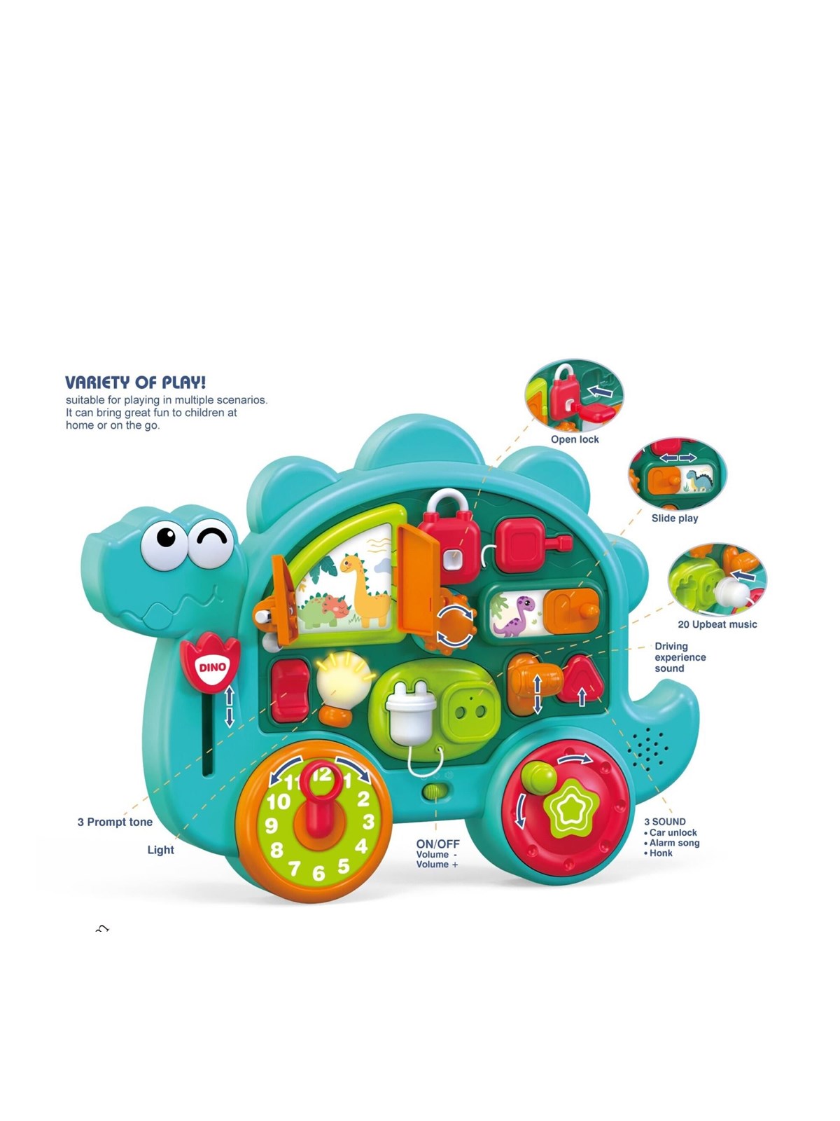 Happy Baby Busy Board Dinosaur With Light And Music - Baby Spielzeug - 502256