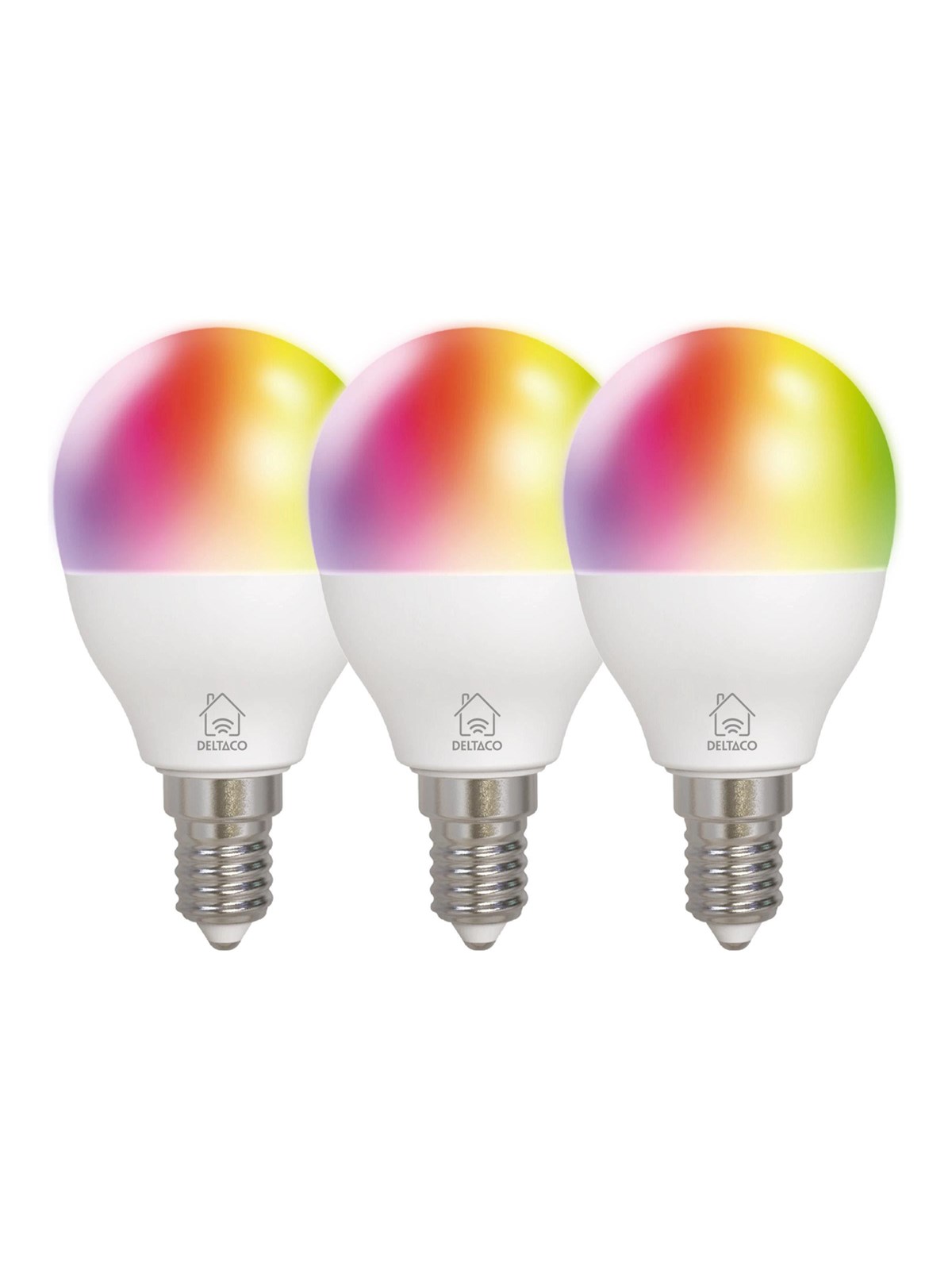 Deltaco Smart - Led Light Bulb - E14 - 5 W - Rgb Light - 2700-6500 K - White (Pack of 3) - Smart Home - Sh-le14g45rgb-3p