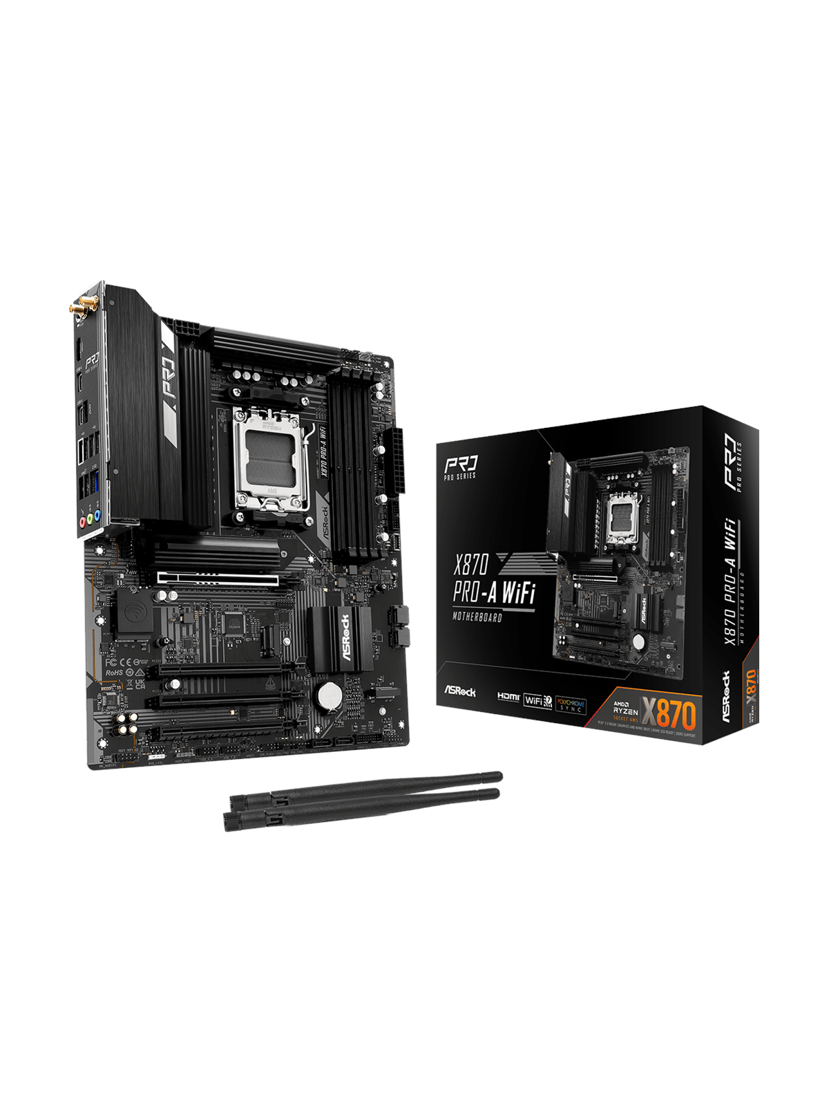 Asrock X870 Pro-a Wifi Mainboard - Amd X870 - Amd Am5 Socket - Ddr5 Ram - Atx - 90-mxbt60-a0uayz