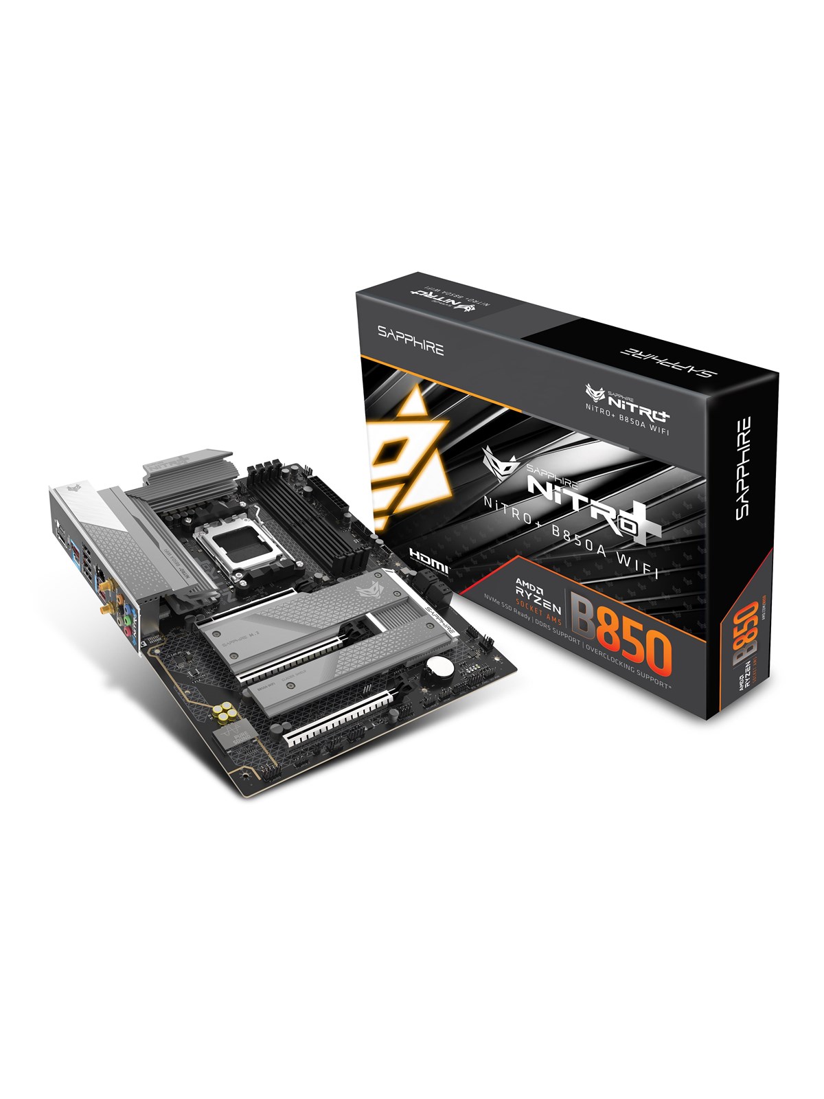 Sapphire Nitro+ B850a Wifi 7 Mainboard - Amd B850 - Amd Am5 Socket - Ddr5 Ram - Atx - 52123-03-40g