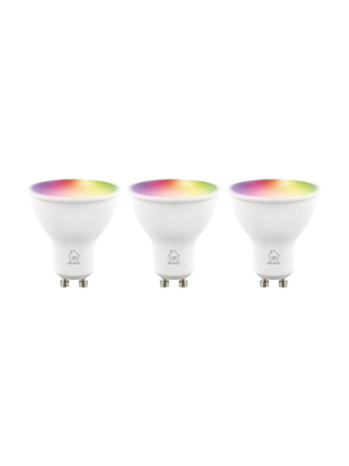 Deltaco Smart Led-bulbs, Gu10, Rgb, Wi-fi, 4,7 W, 3-pak - Smart Home - Sh-lgu10rgb02-3p