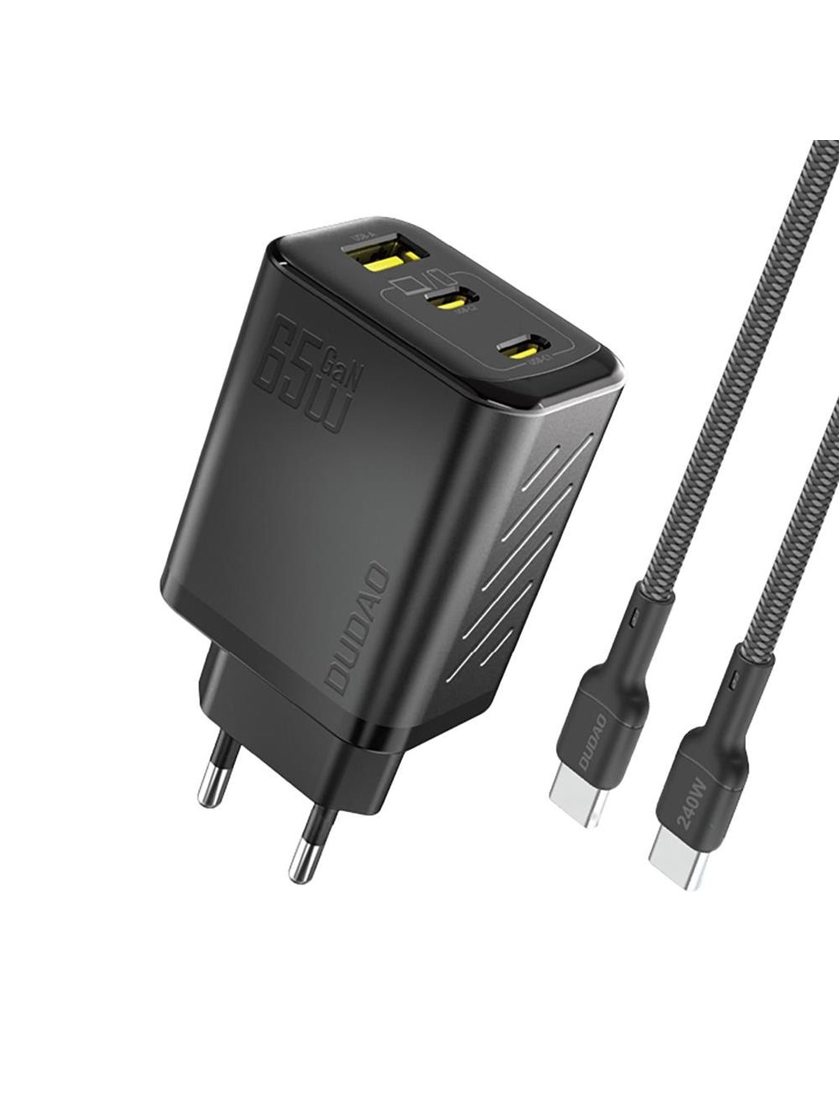 Dudao A29c 65w Gan Wall Charger + Usb-c Cable - Black - Handys Adapter Und Ladegeraete - 6976625334933
