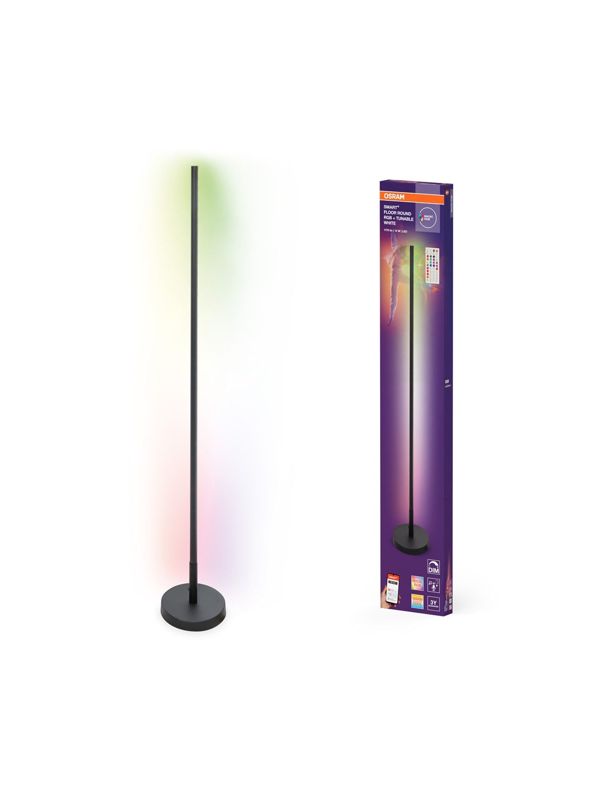 Osram Smart+ Floor Round 1170lm 24w Rgb+827-865 1400mm Black Wifi - Smart Home - 4099854472176