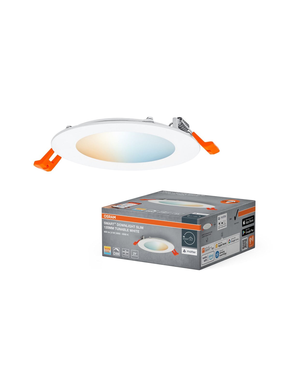 Osram Smart+ Downlight Slim 550lm 8w/827-865 120mm White Wifi - Smart Home - 4099854475276