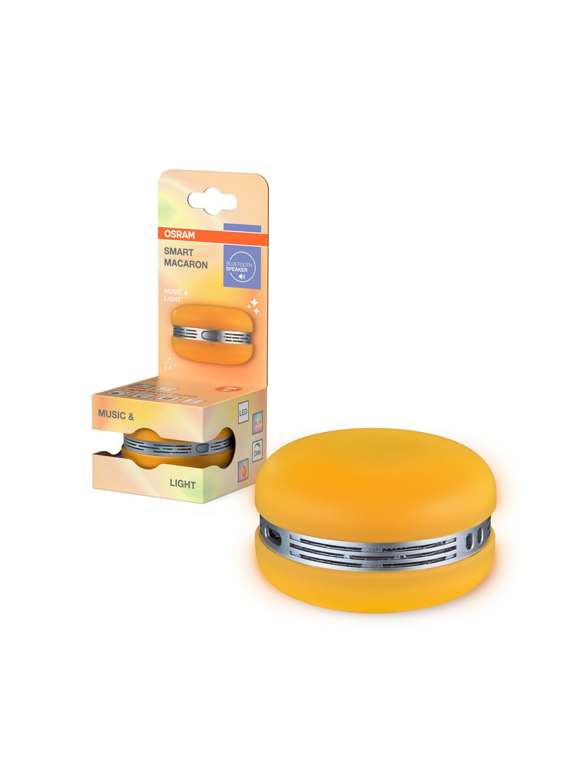 Osram Smart+ BT Speaker & Light Macaron Rgb Orange - Smart Home - 4099854667886